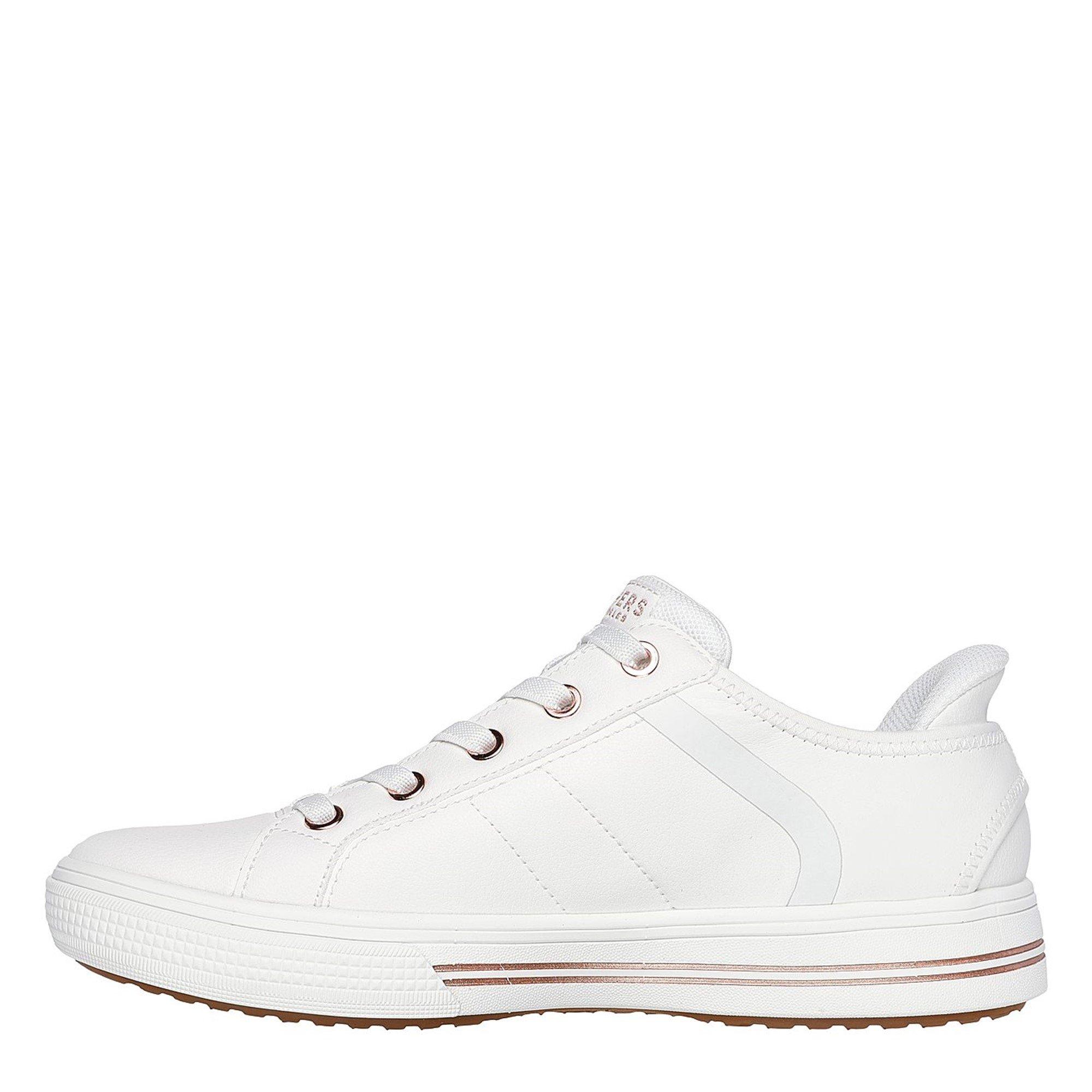 White - Skechers - Arch Fit Arcade - Ease-N Slip On Trainers Womens - 2