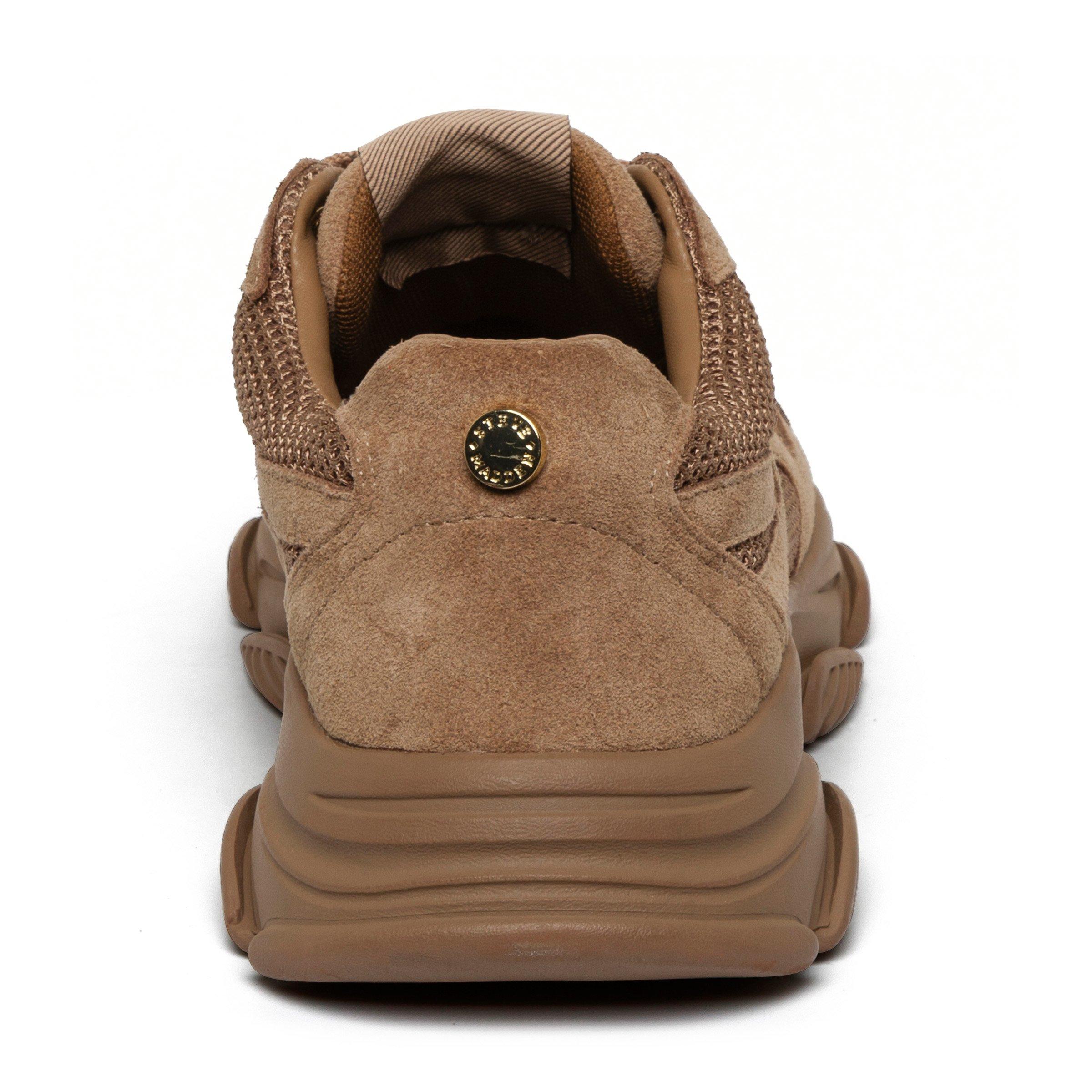 Tan - Steve Madden - Women's Front Row Suede Lace-Up Chunky Trainers - 4