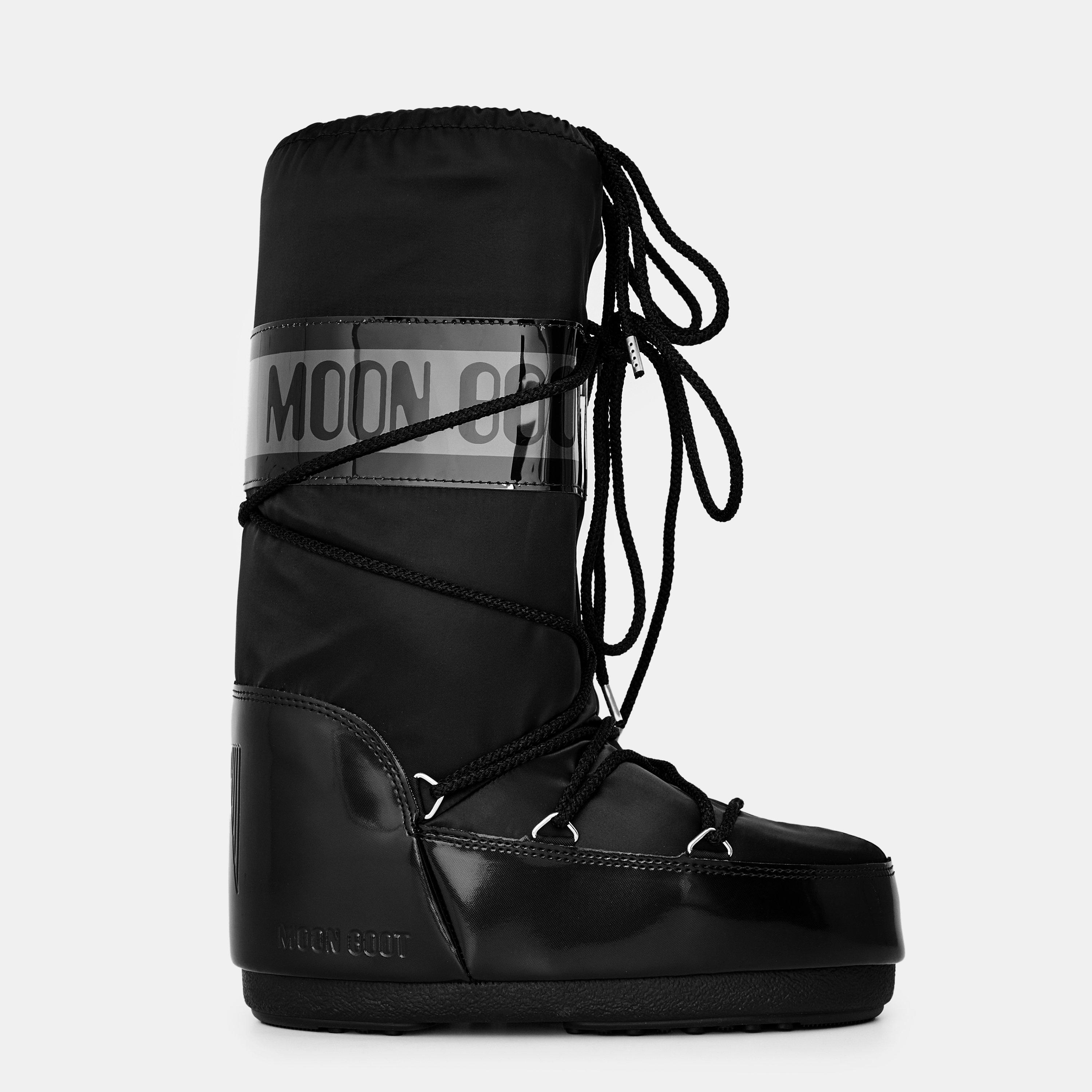 Moon Boot Women's Icon Glance Satin Boots - Black - 39/41