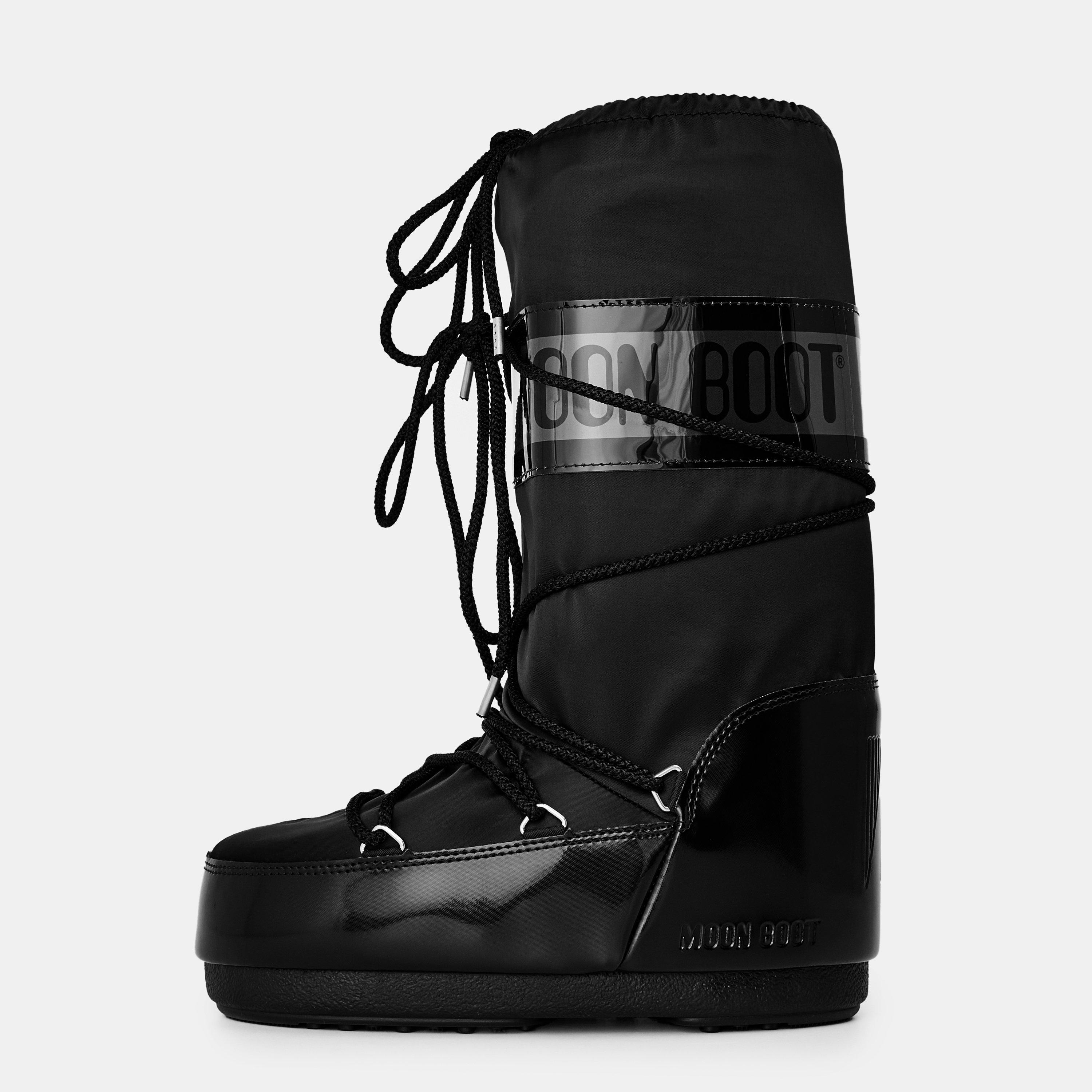 Black - Moon Boot - Icon Glance Satin Boots - 2