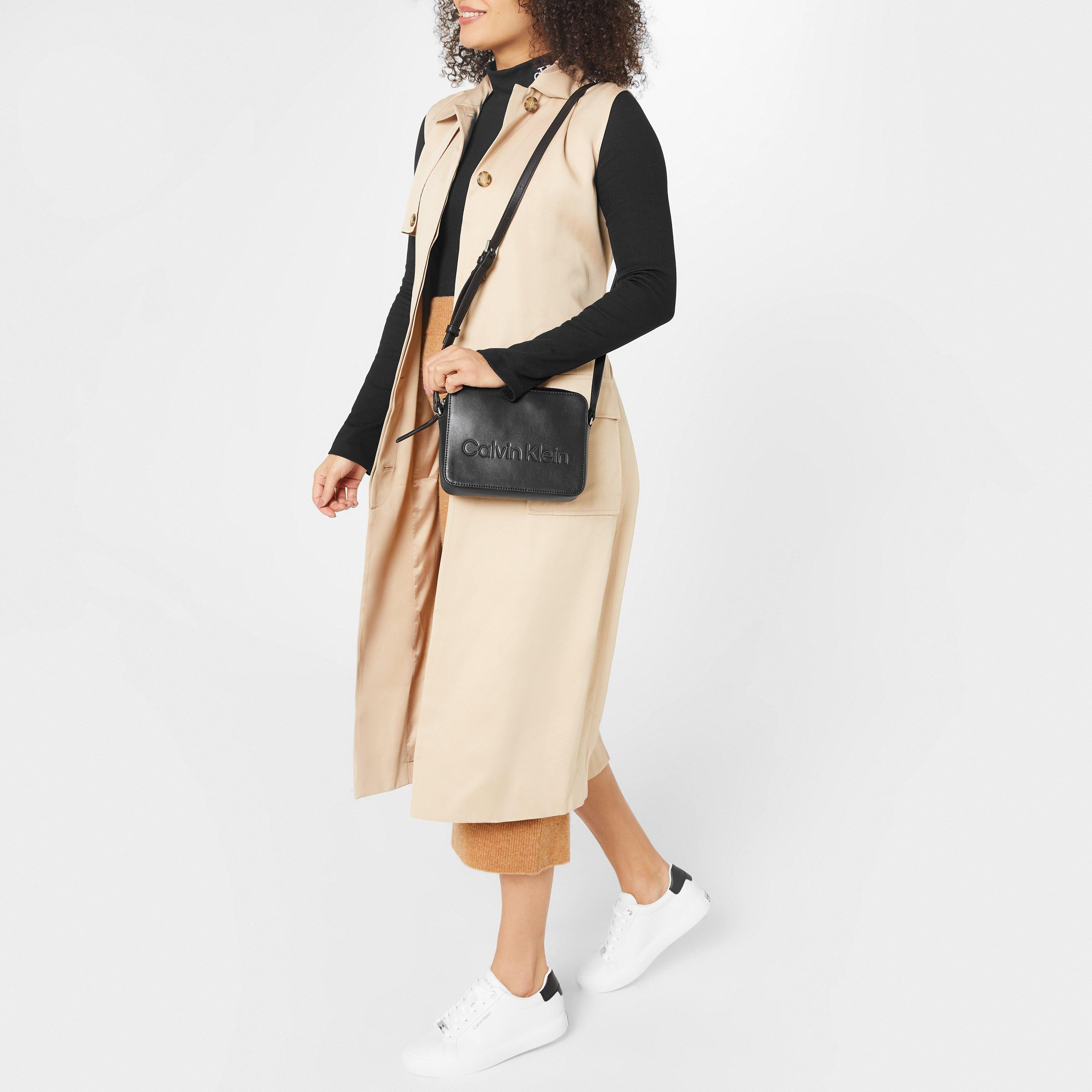 White Black - Calvin Klein - Leather Lace Up Trainers - 3