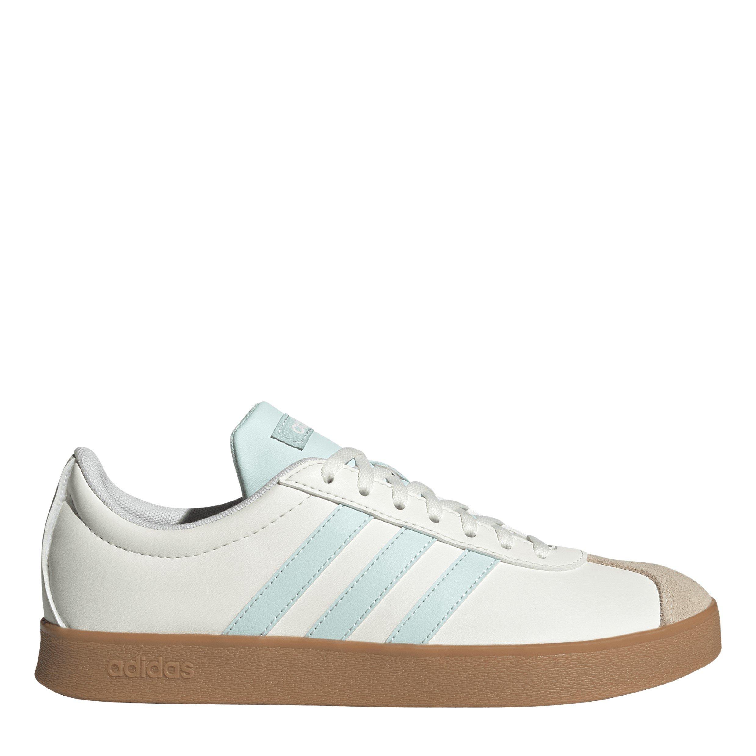 Adidas Women's Vl Court Base Shoes - White/Mint - 7 (40.7)
