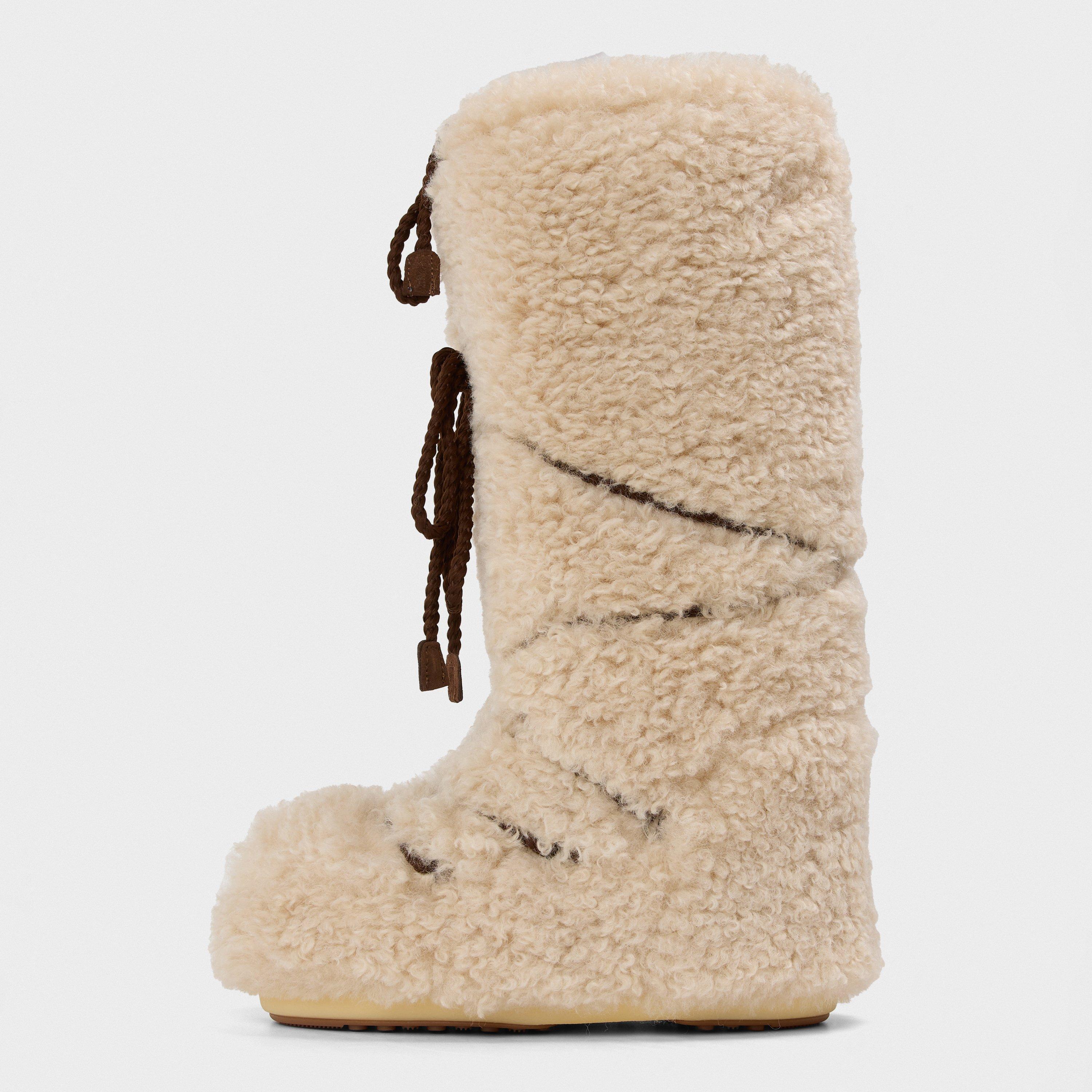 Ecru - Moon Boot - Women's Curly Extra Snow Boots - 2