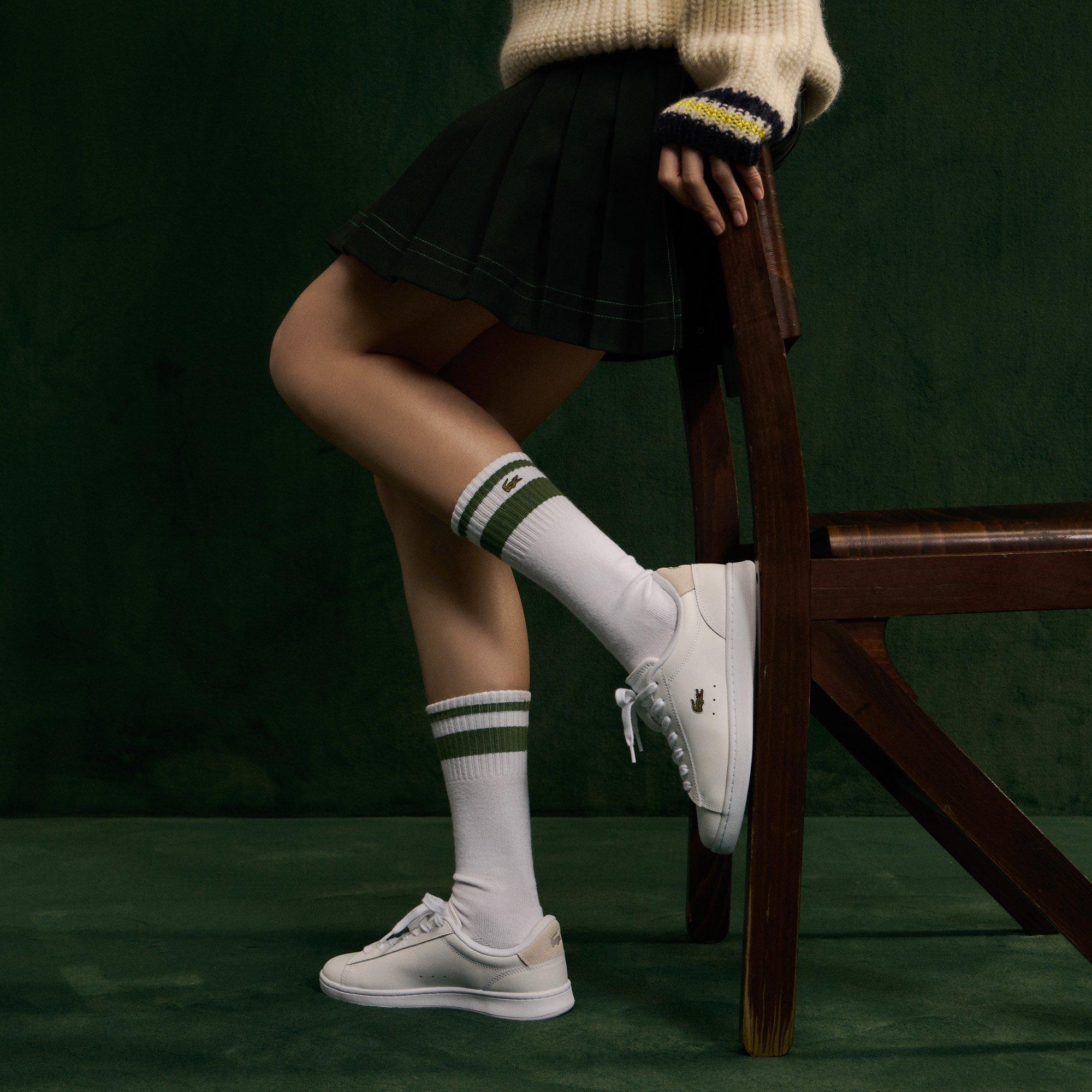 WHT/GLD - Lacoste - Womens Carnaby Set Leather Shoes - 7