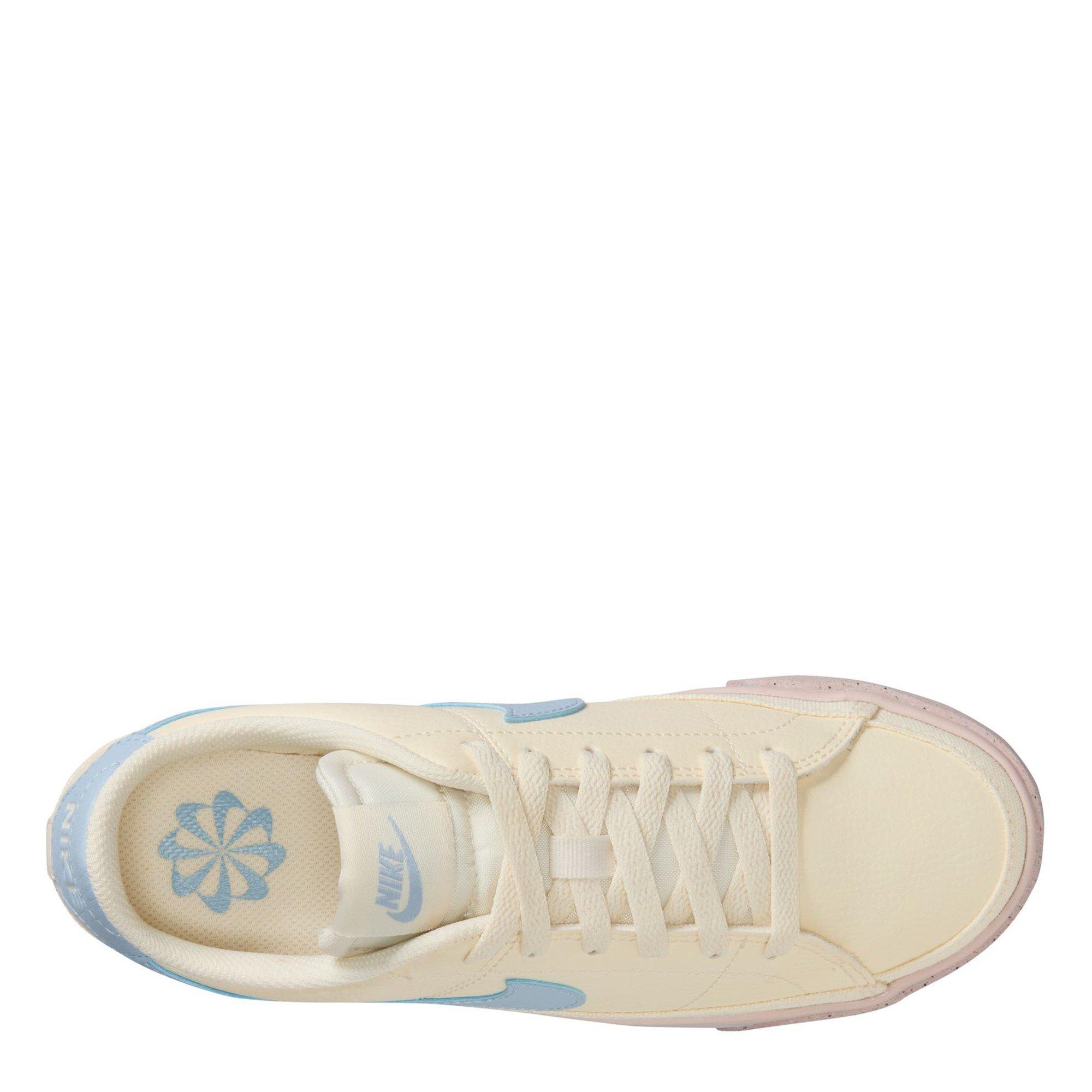 Ivory/Blue-Red - Nike - Court Legacy Next Nature Womens Sneakers - 9