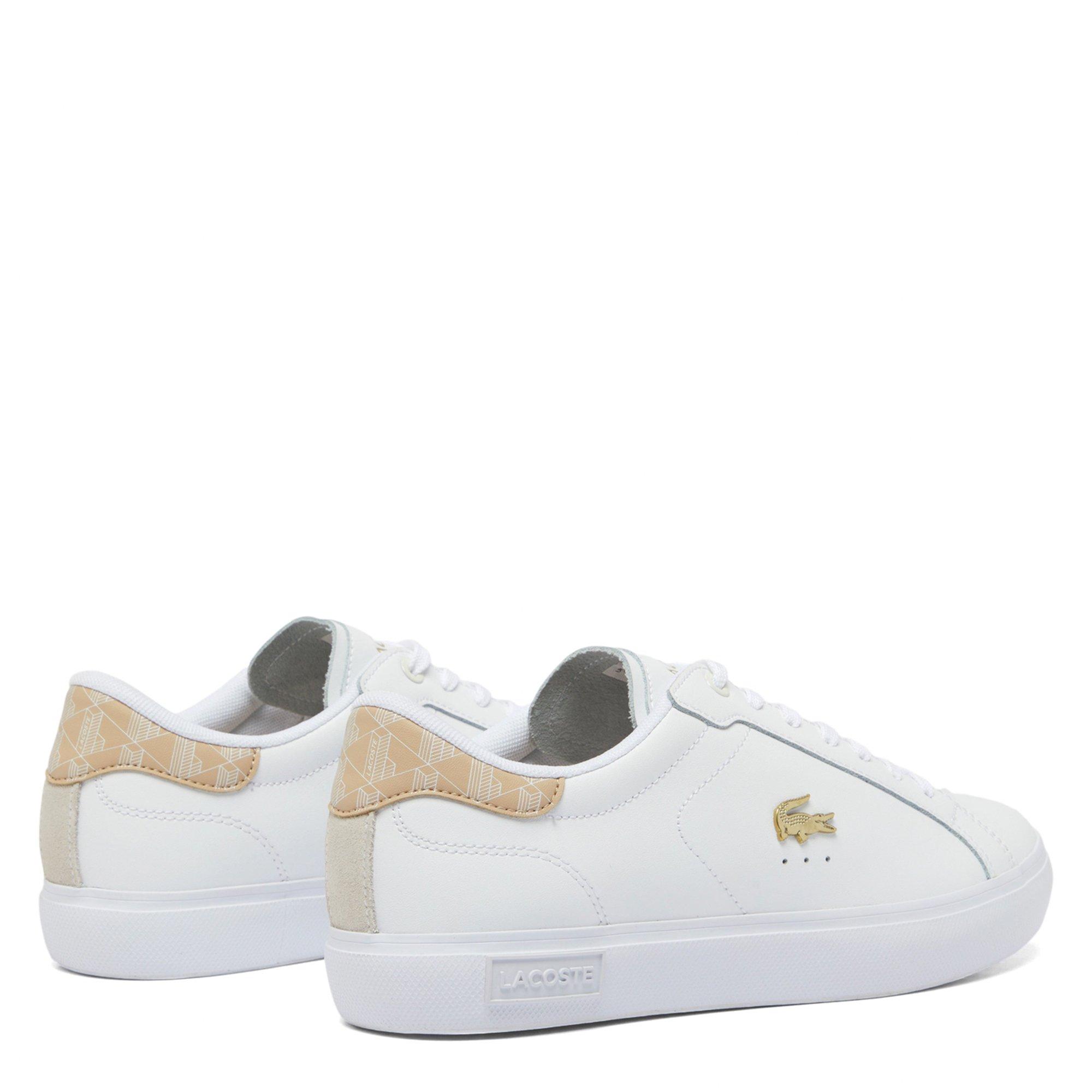WHT/LT BRW - Lacoste - Powercourt Womens Leather Shoes - 3
