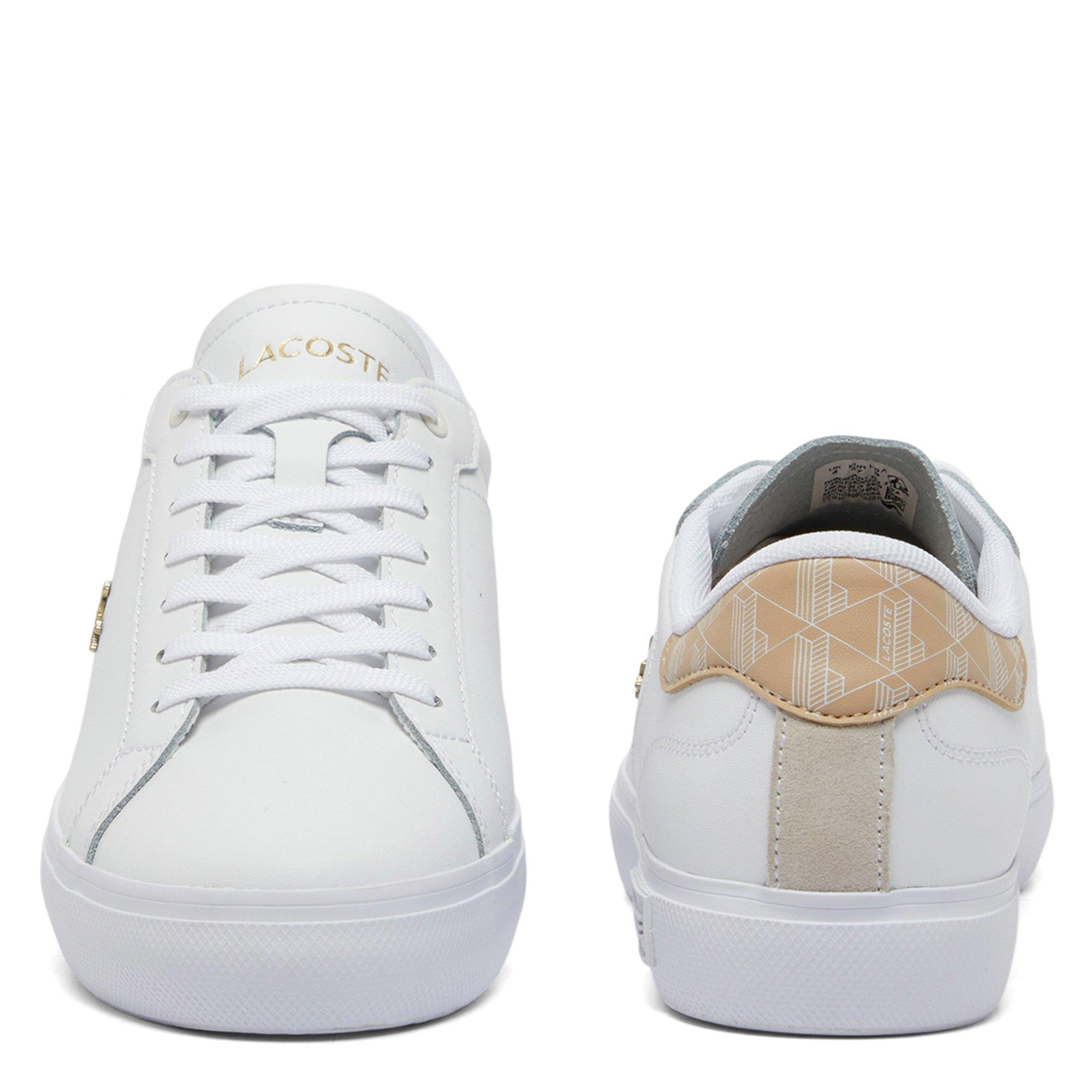 WHT/LT BRW - Lacoste - Powercourt Womens Leather Shoes - 4