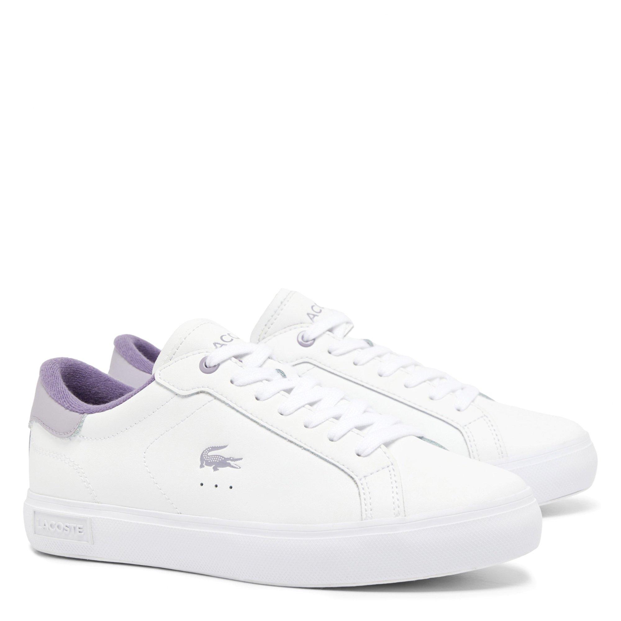 WHT/LT PURP - Lacoste - Powercourt Womens Leather Shoes - 2
