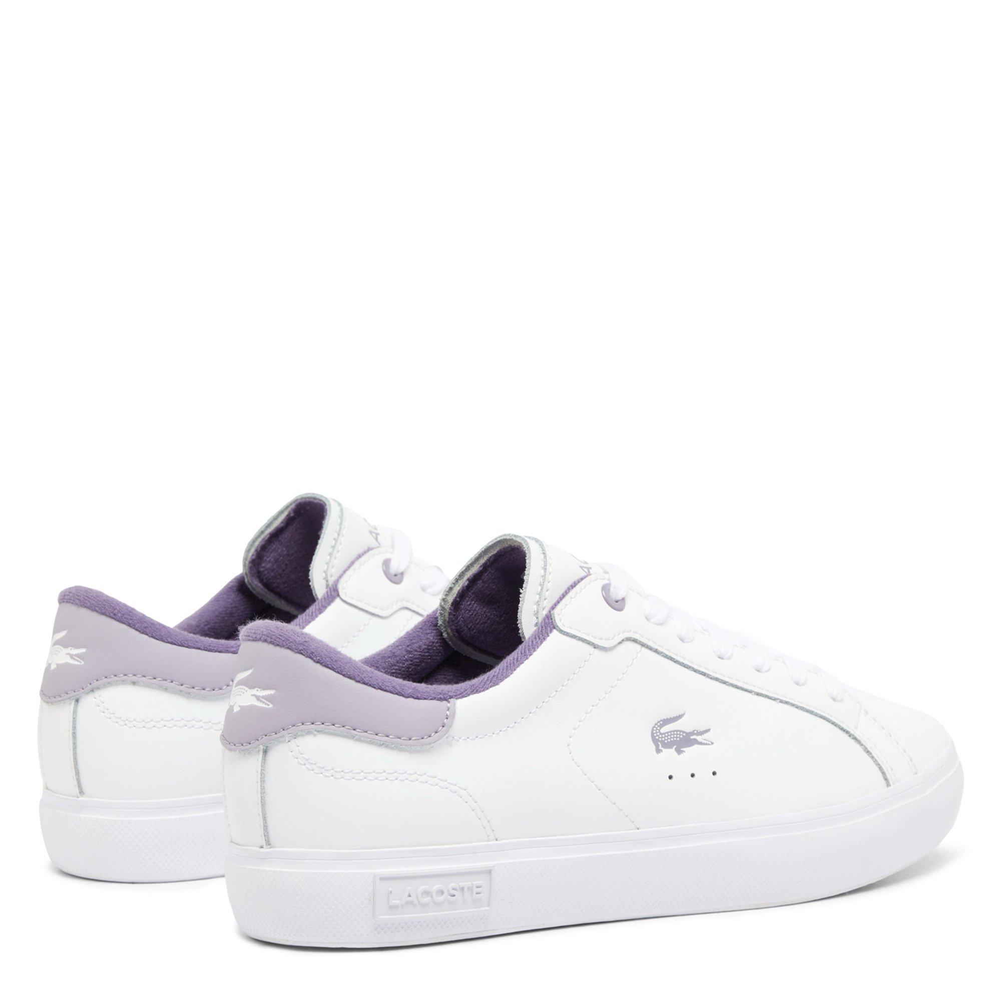 WHT/LT PURP - Lacoste - Powercourt Womens Leather Shoes - 3