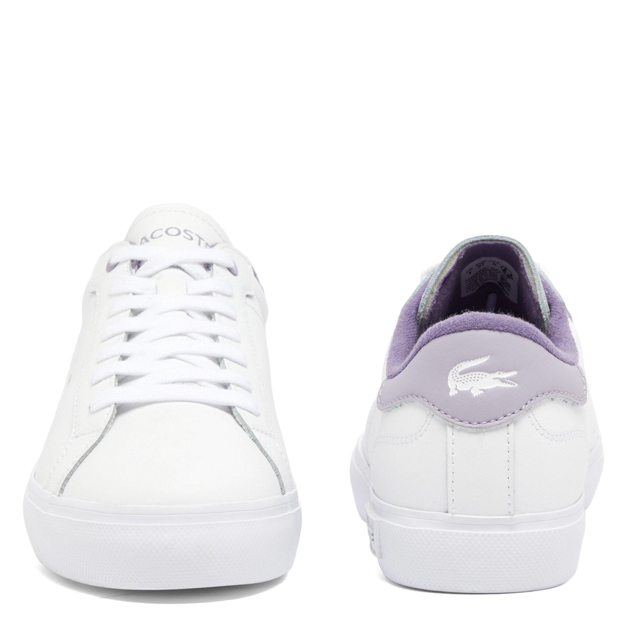 WHT/LT PURP - Lacoste - Powercourt Womens Leather Shoes - 4