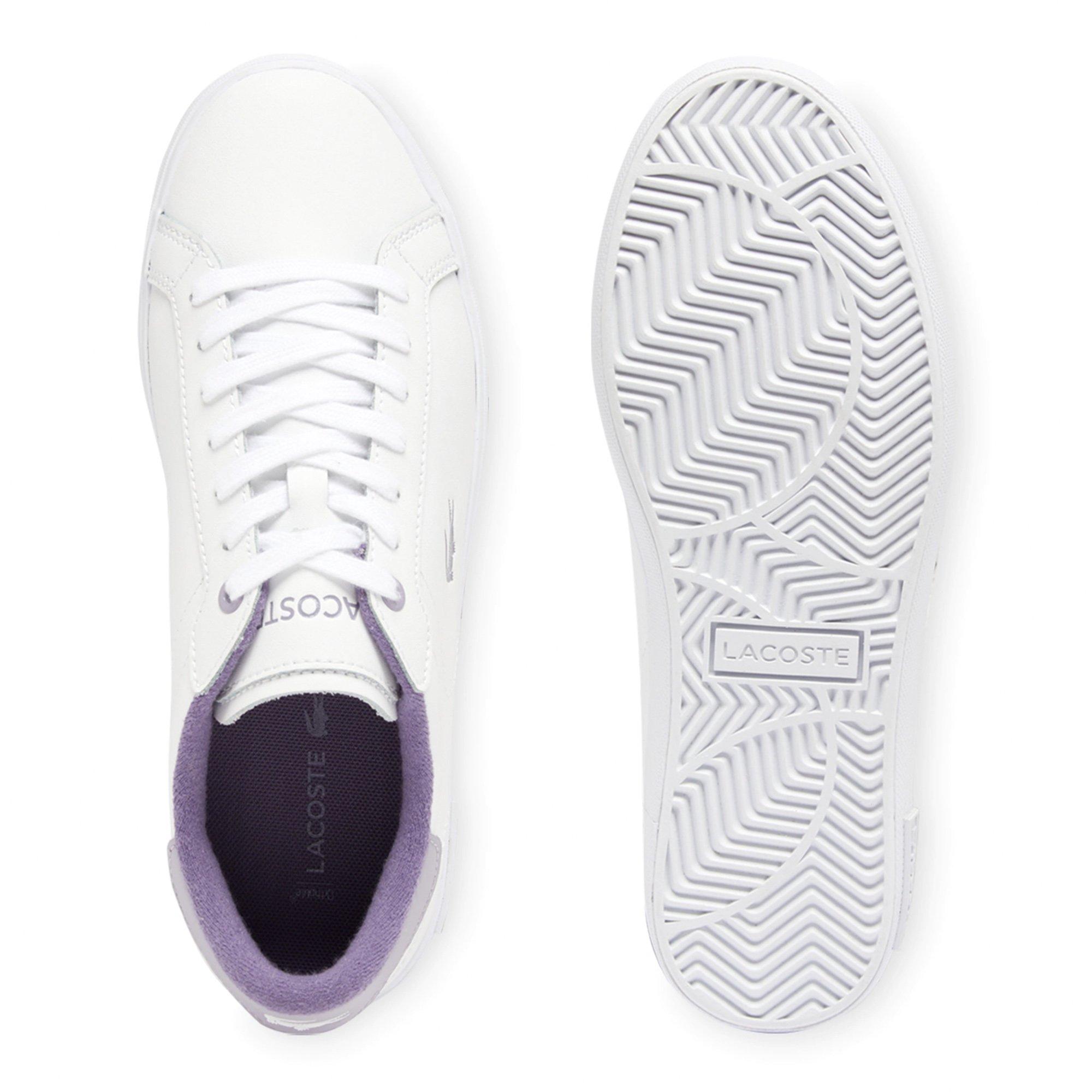 WHT/LT PURP - Lacoste - Powercourt Womens Leather Shoes - 5