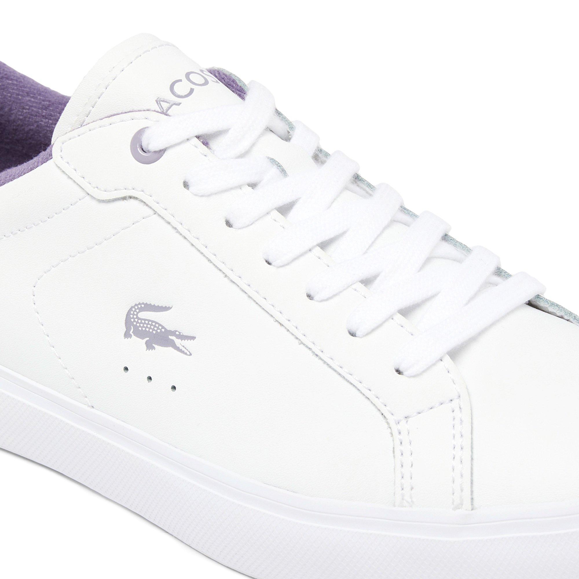 WHT/LT PURP - Lacoste - Powercourt Womens Leather Shoes - 6