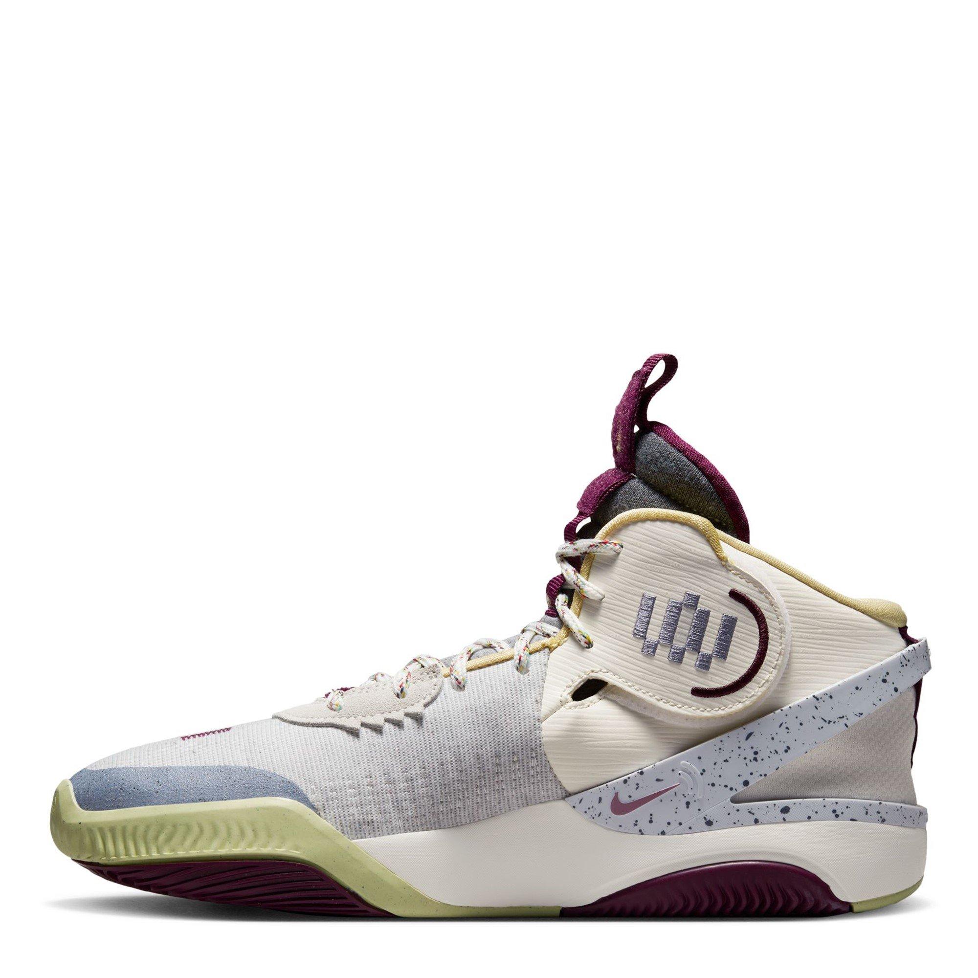 Grey/Sangria - Nike - Air Deldon Easy On/Off Basketball Shoes - 2