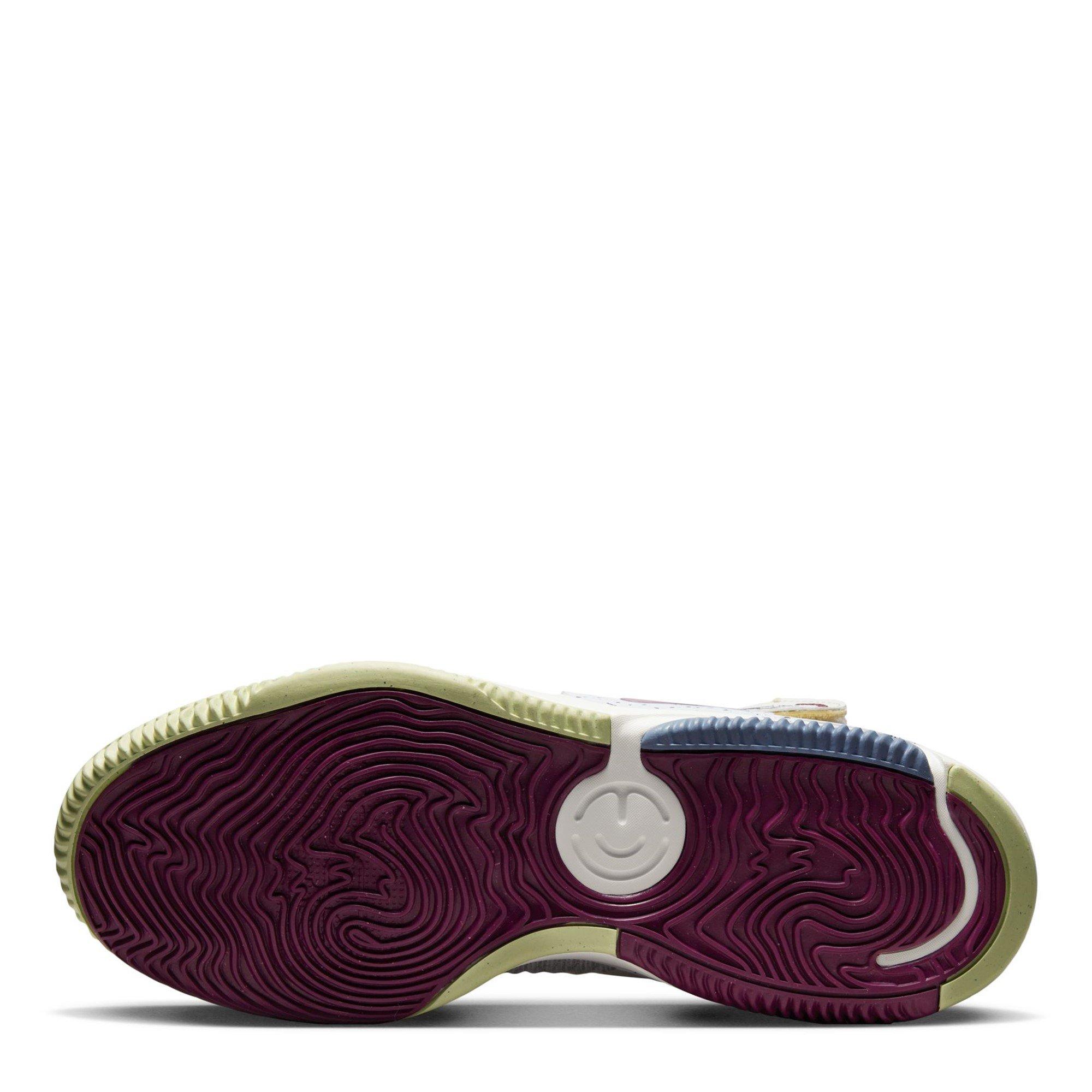 Grey/Sangria - Nike - Air Deldon Easy On/Off Basketball Shoes - 3