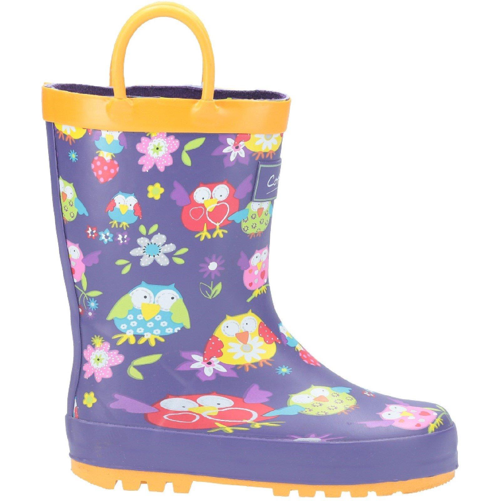 Owl - Cotswold - Kids' Puddle Wellington Boot - 4