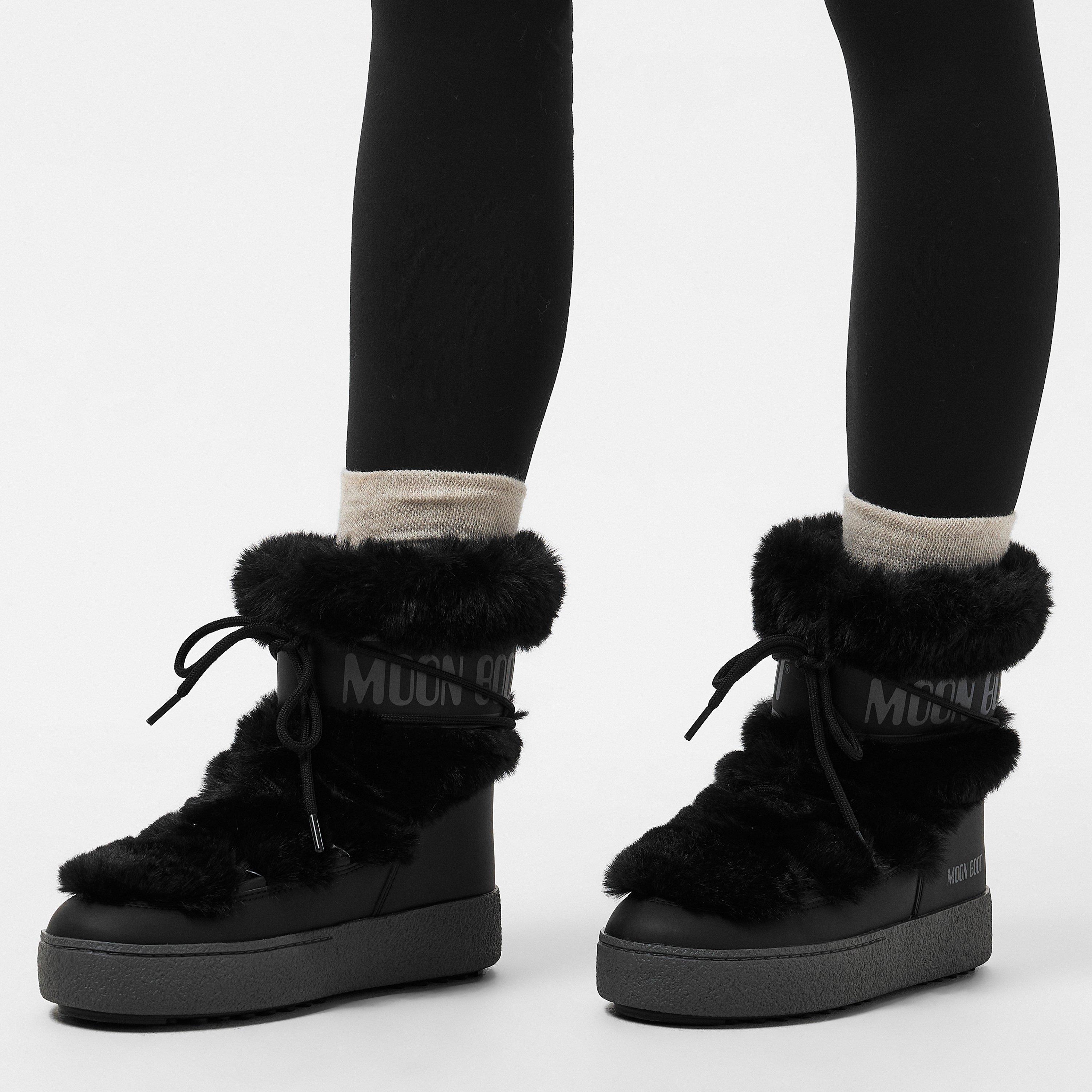 Black - Moon Boot - Women's Faux Fur Snow Boots - 3