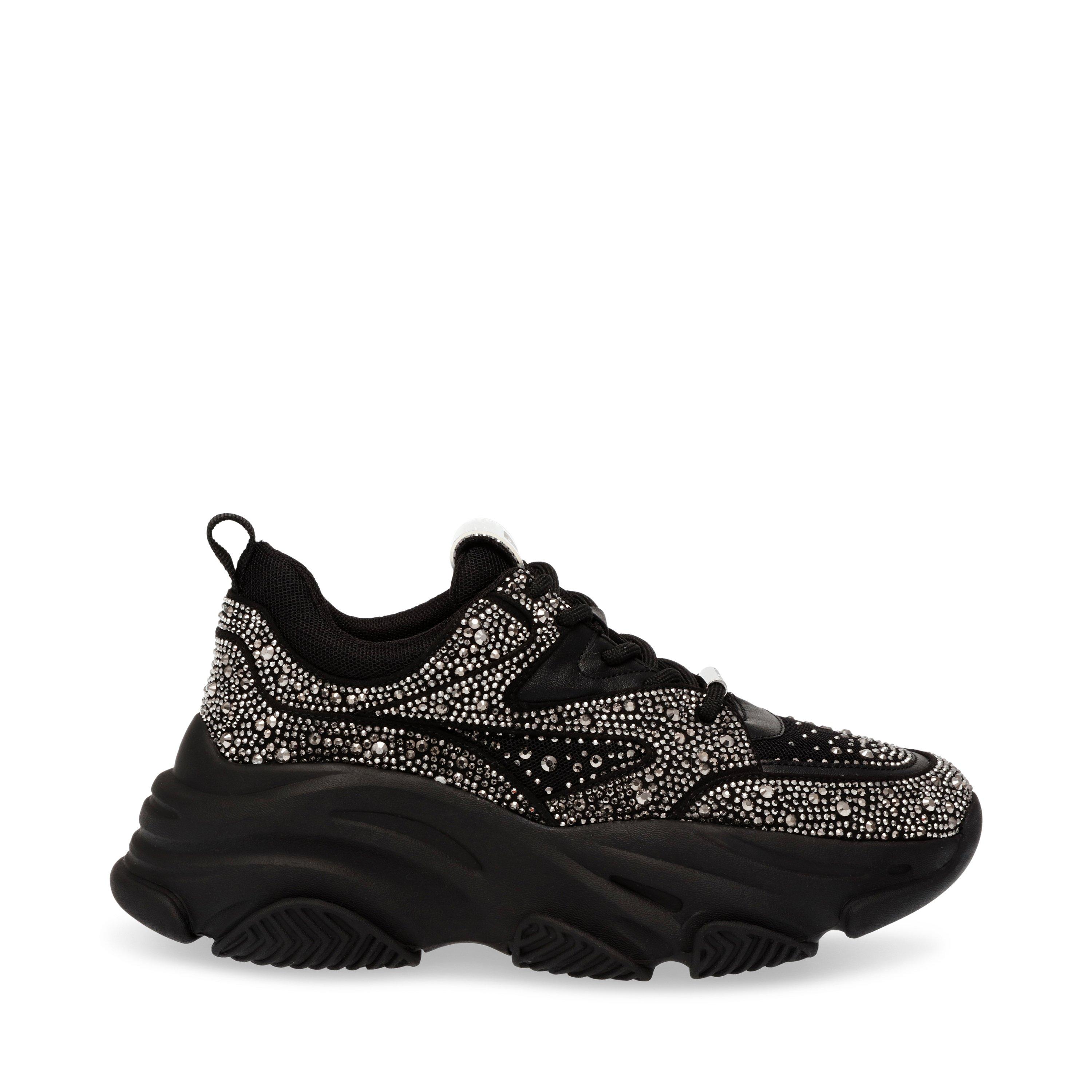 Steve Madden Women's Madden Privy Trainer - Black Silver - 7 (40)