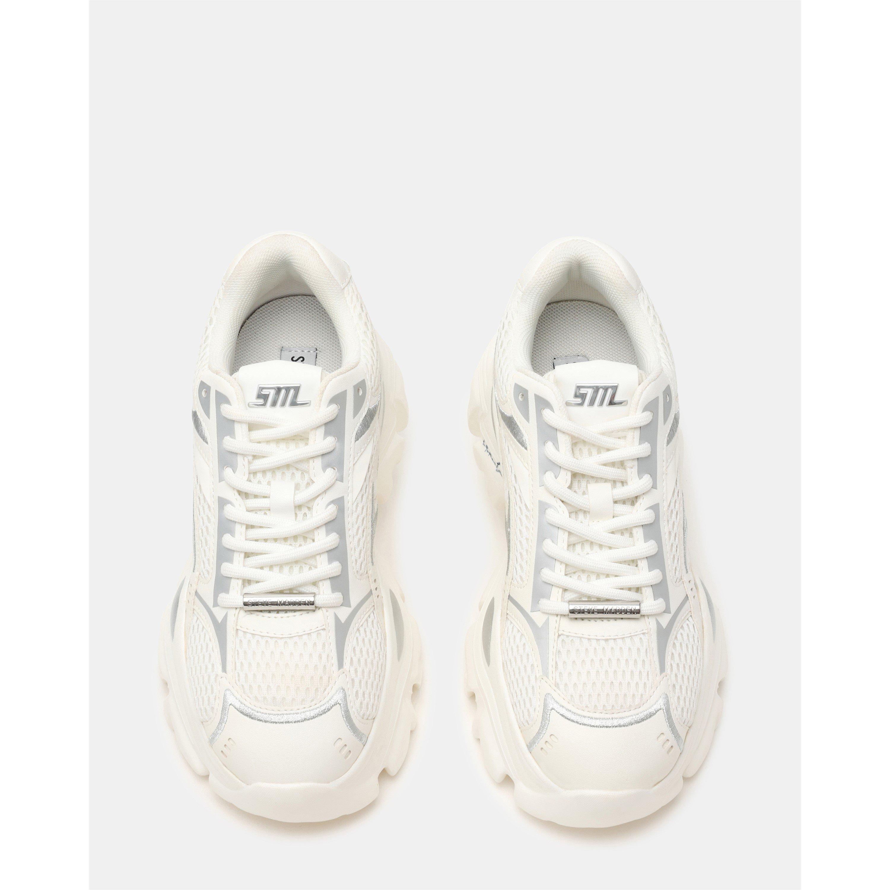 White/Sil - Steve Madden - Women's Raftus Chunky Trainers - 4