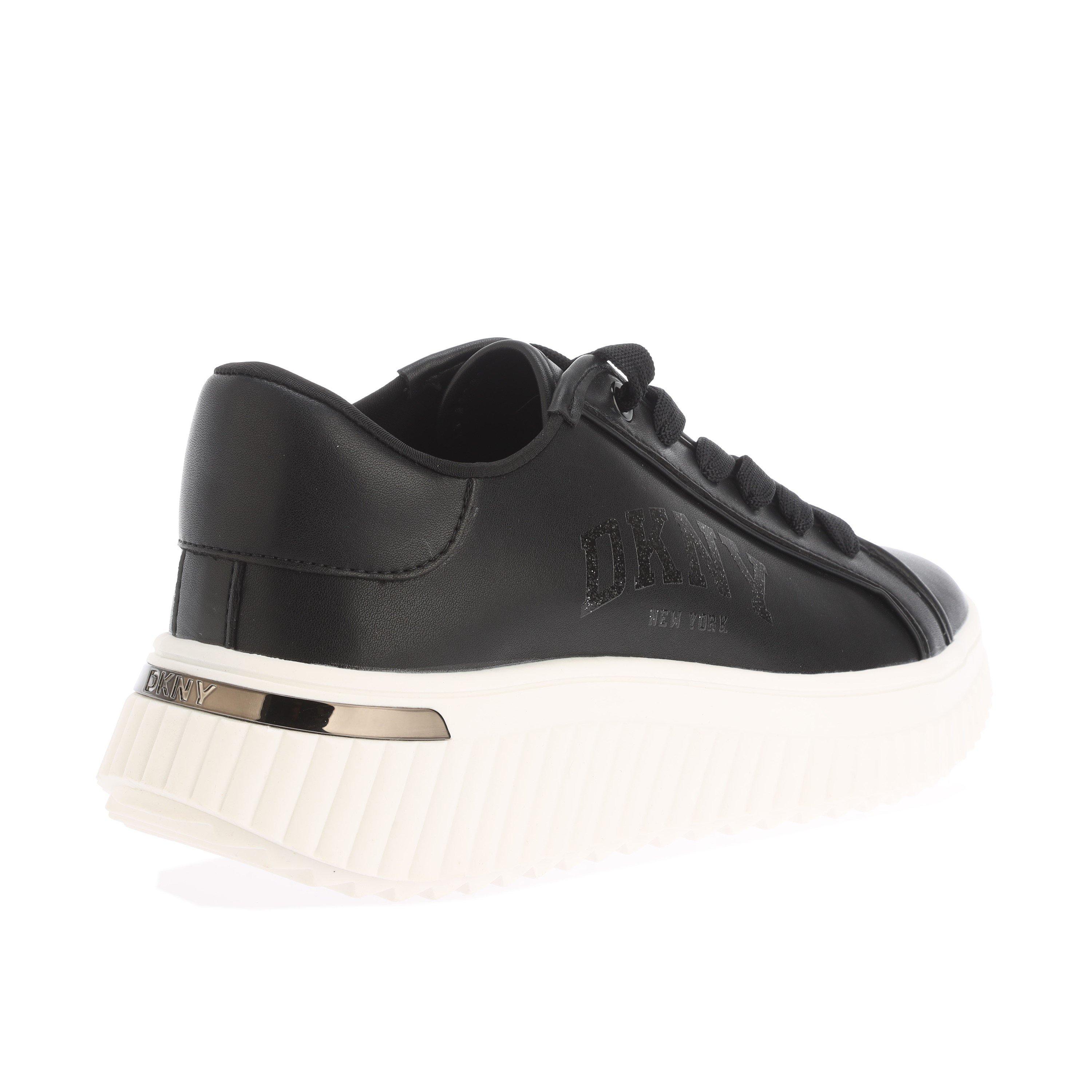 Black - DKNY - Women's Larissa Lace up Chunky Trainers - 3
