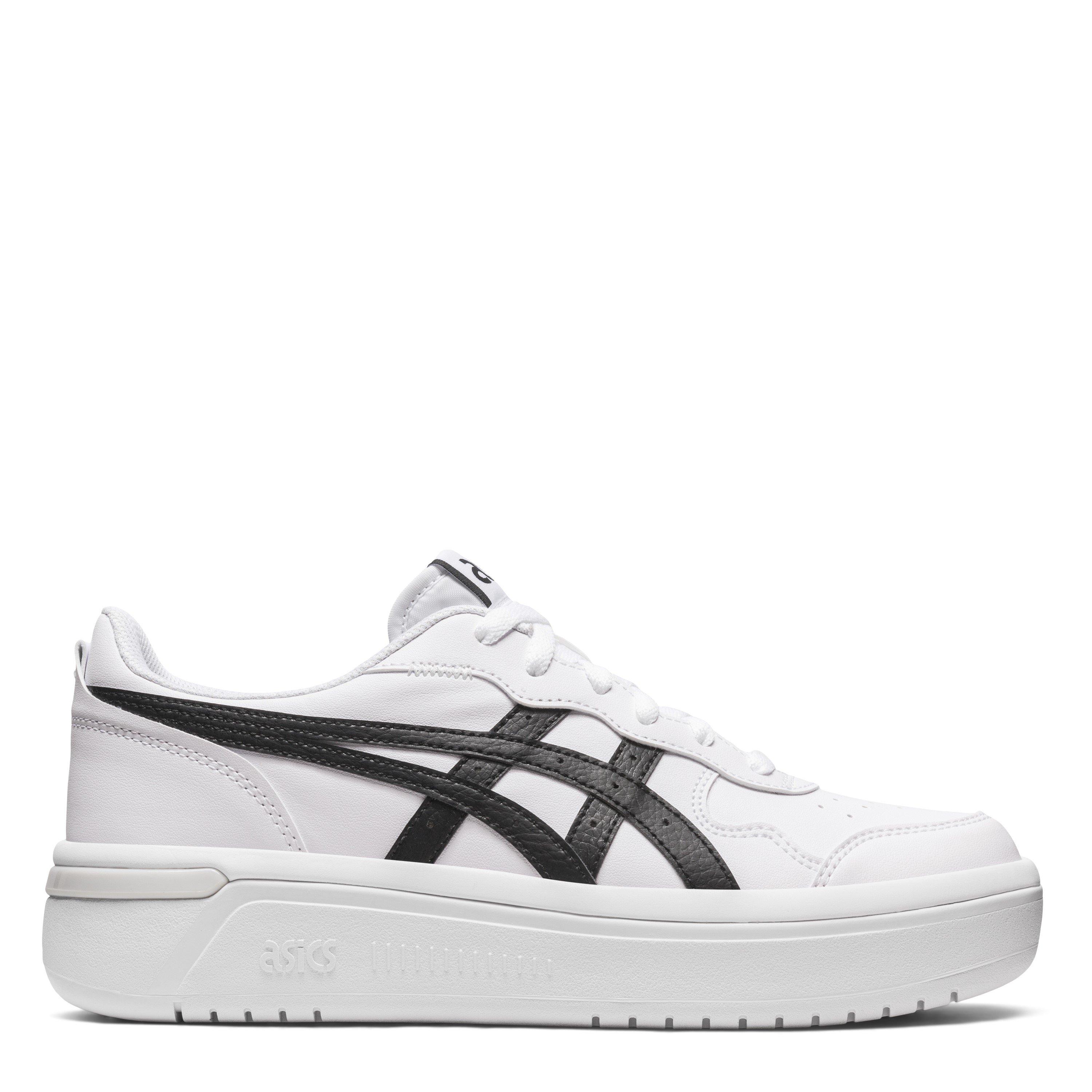 Blanc/Noir - Asics - Women's Leather Lace Up Chunky Trainers - 1