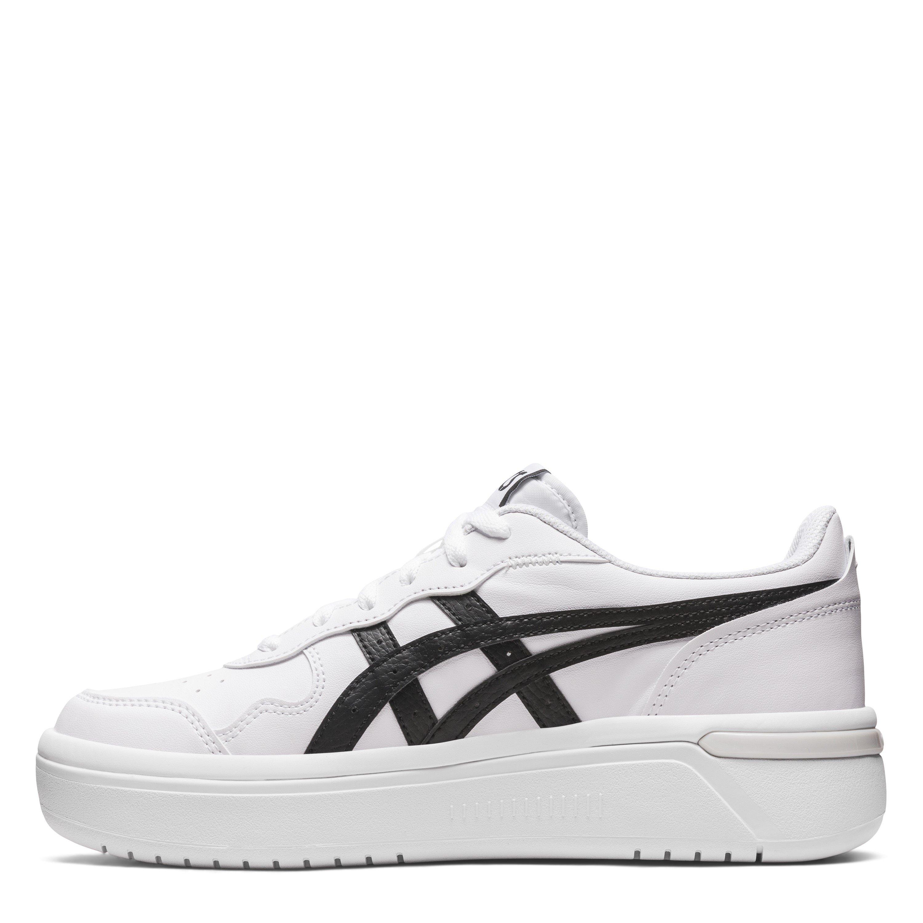 Blanc/Noir - Asics - Women's Leather Lace Up Chunky Trainers - 2