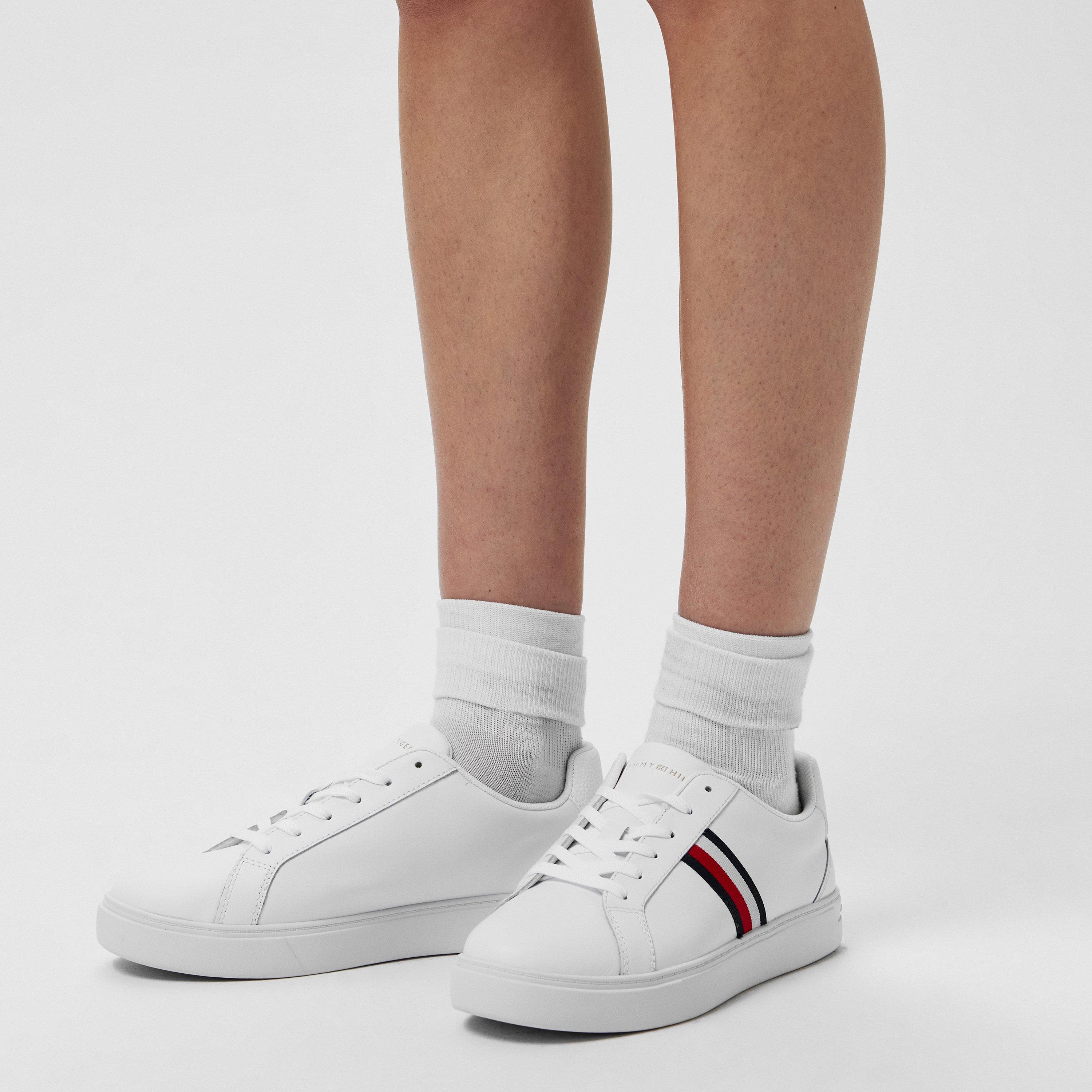 White - Tommy Hilfiger - Essential Stripe Sneakers - 2