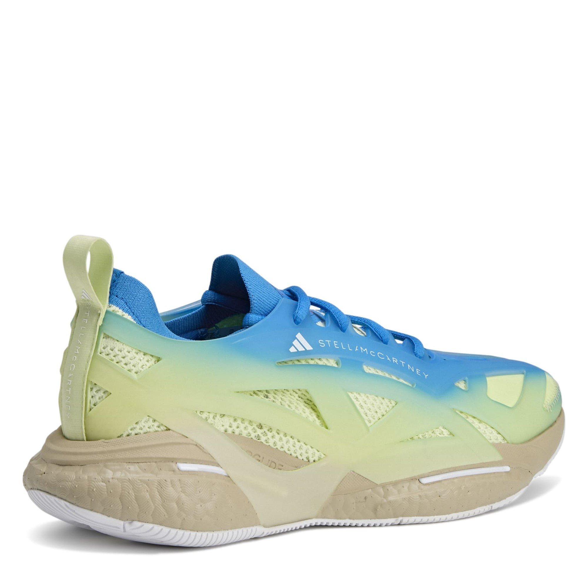 blu HR Yel Sand - adidas by Stella McCartney - Solarglide All-Over Print Running Shoes - 5