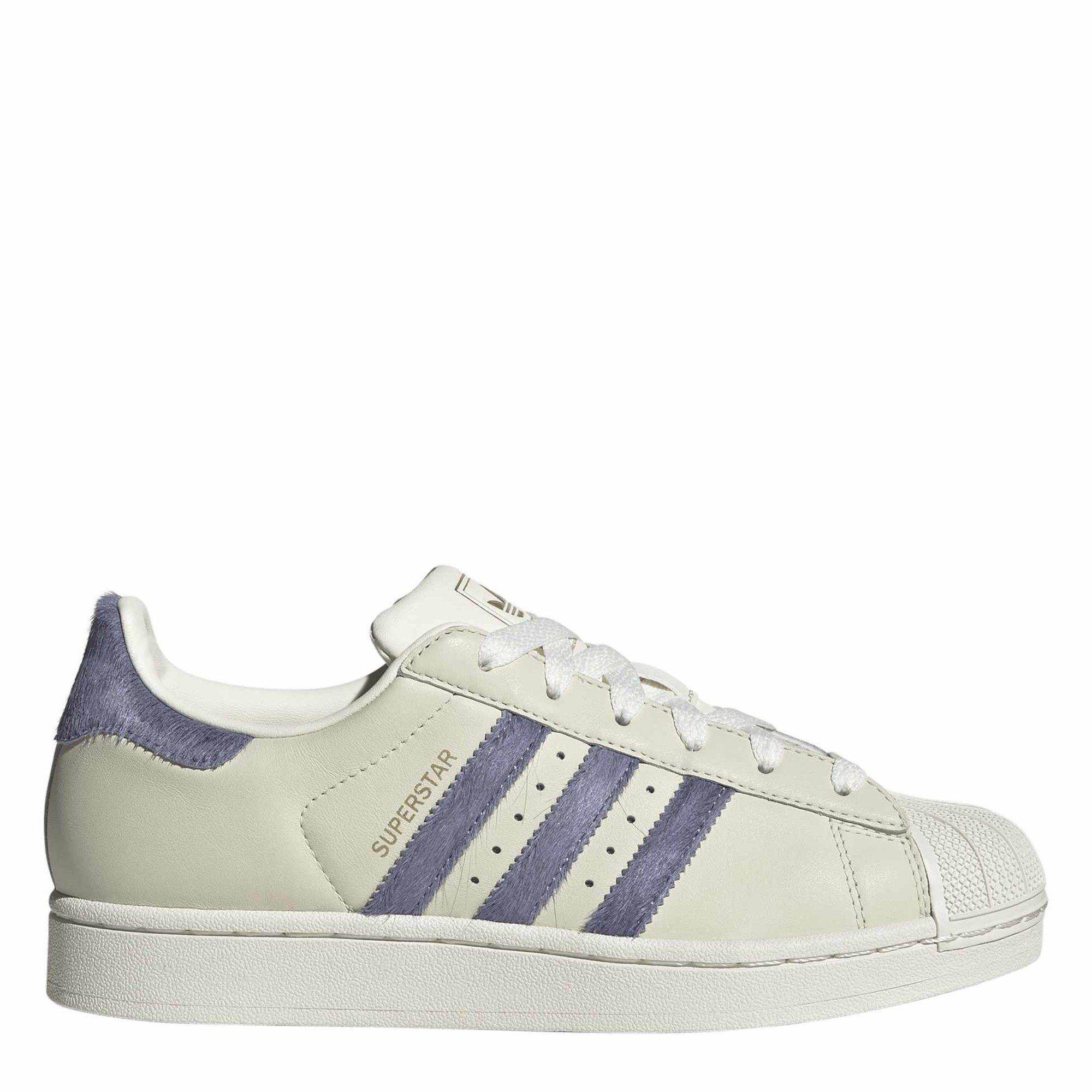 White/Blue/Gold - adidas - Women's Superstar II Leather Low-Top Trainers - 1