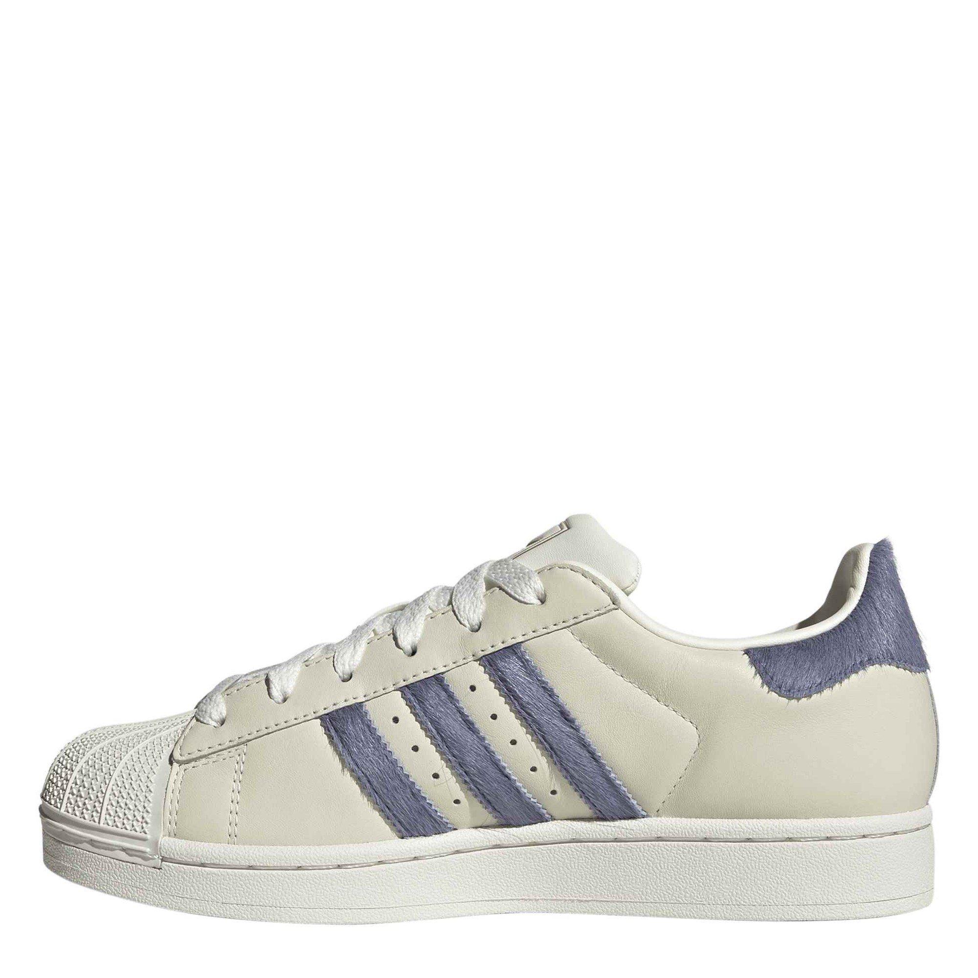 White/Blue/Gold - adidas - Women's Superstar II Leather Low-Top Trainers - 2