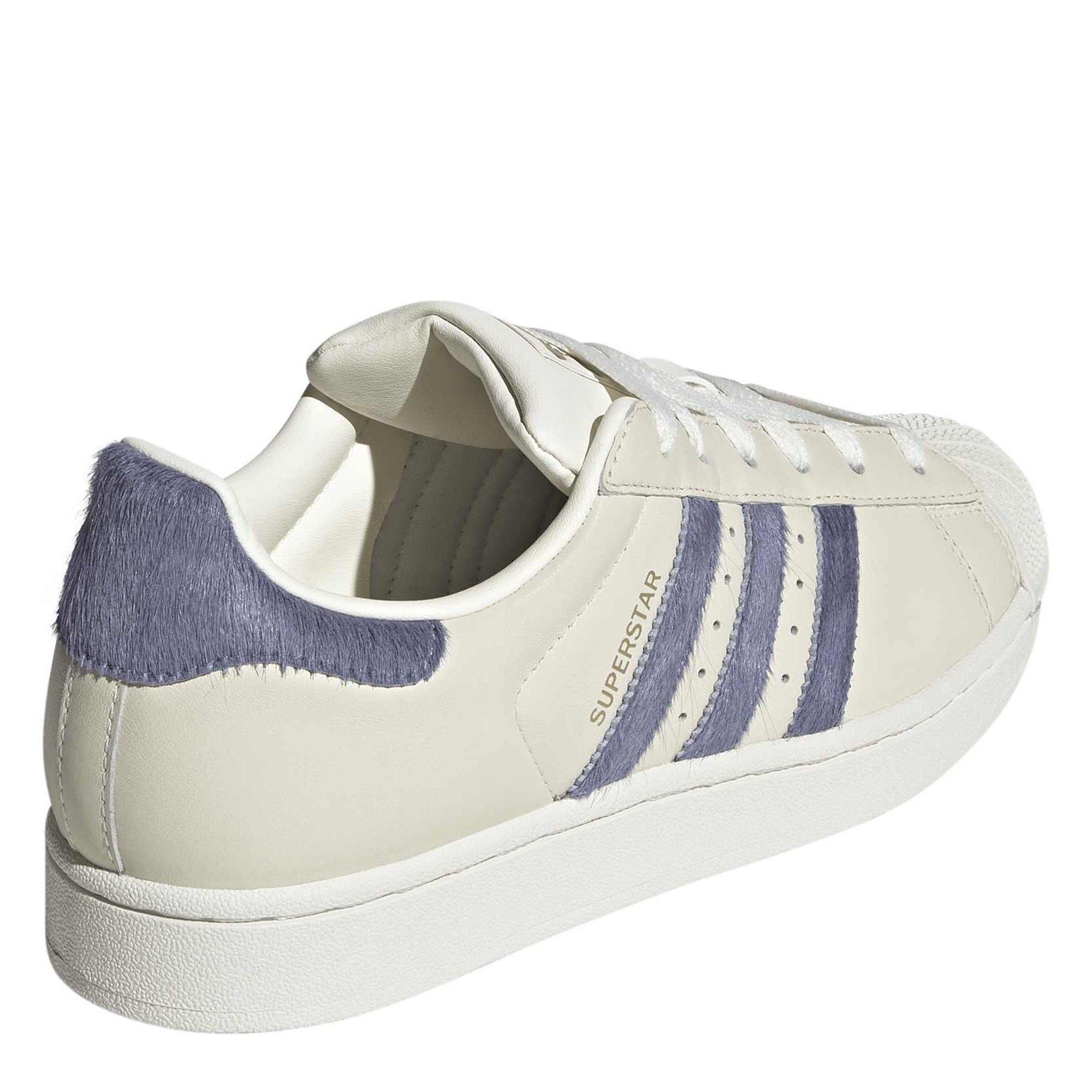 White/Blue/Gold - adidas - Women's Superstar II Leather Low-Top Trainers - 4
