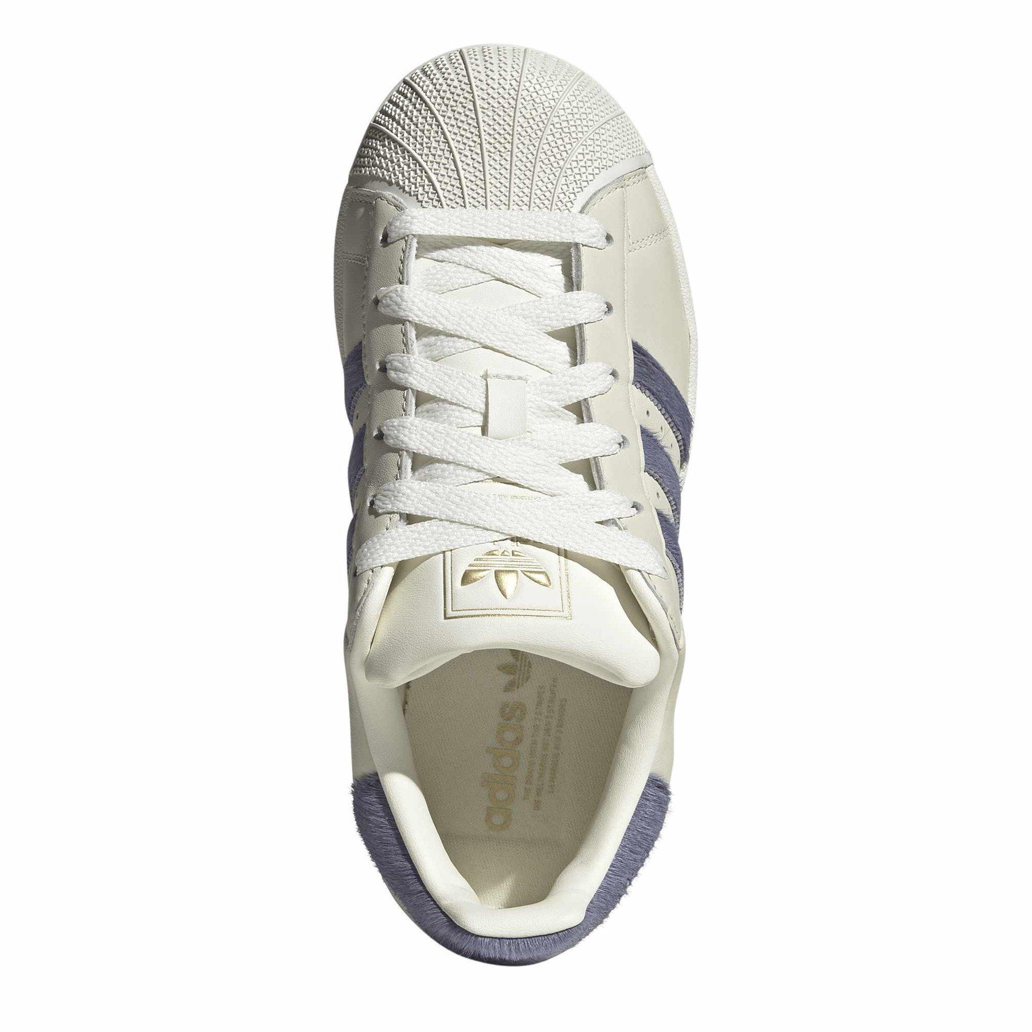 White/Blue/Gold - adidas - Women's Superstar II Leather Low-Top Trainers - 5