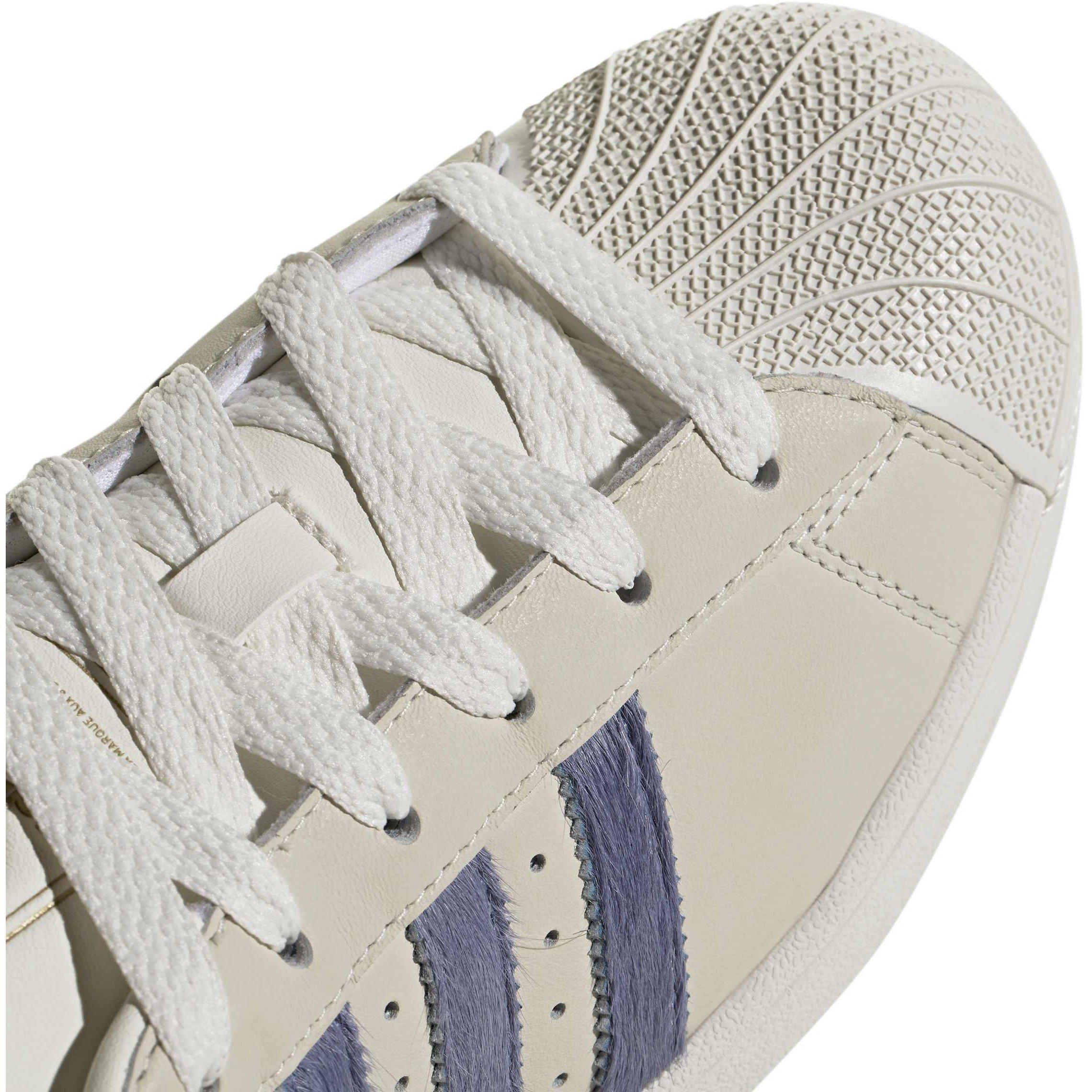White/Blue/Gold - adidas - Women's Superstar II Leather Low-Top Trainers - 7