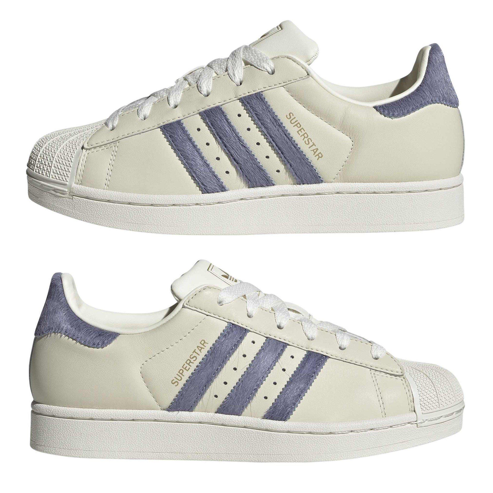 White/Blue/Gold - adidas - Women's Superstar II Leather Low-Top Trainers - 9