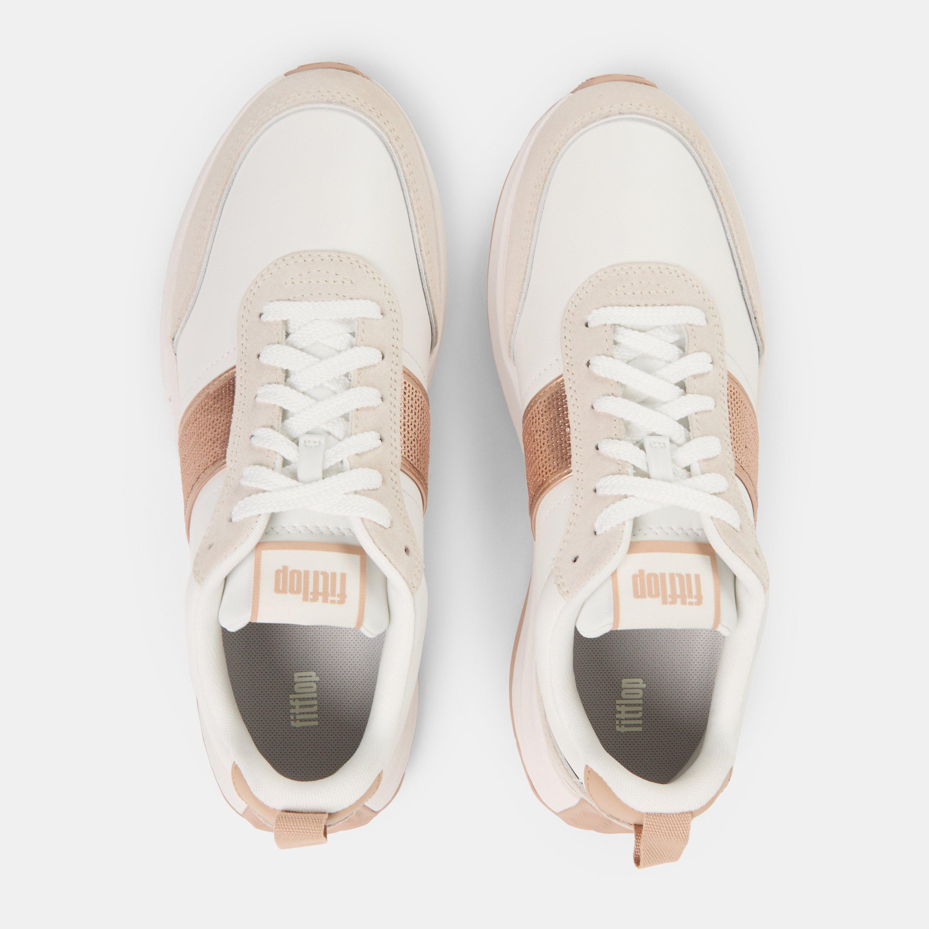 White Beige - Fitflop - Women's Sequin Chunky Trainers - 5