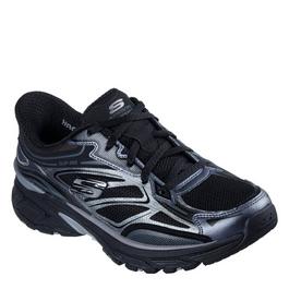 Skechers Metallic Overlay Mesh Lace-Up Slip- Slip On Trainers Womens