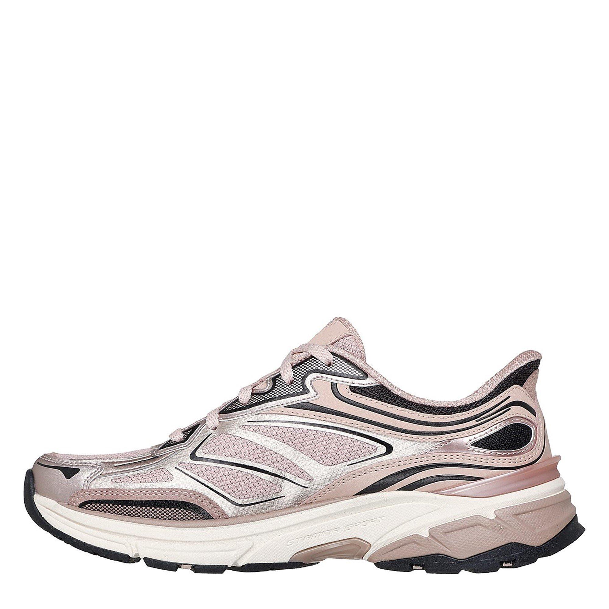 Rose - Skechers - Metallic Overlay Mesh Slip On Trainers - 2