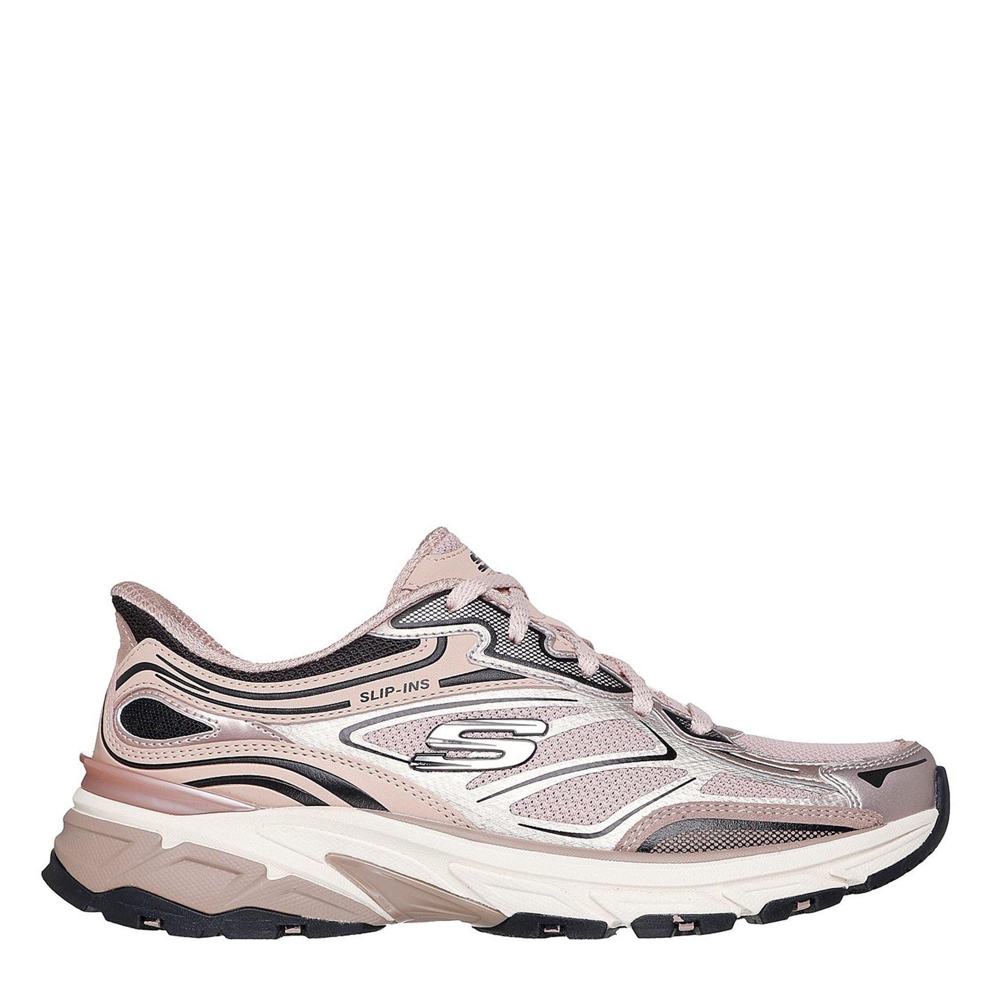Rose - Skechers - Metallic Overlay Mesh Slip On Trainers - 3