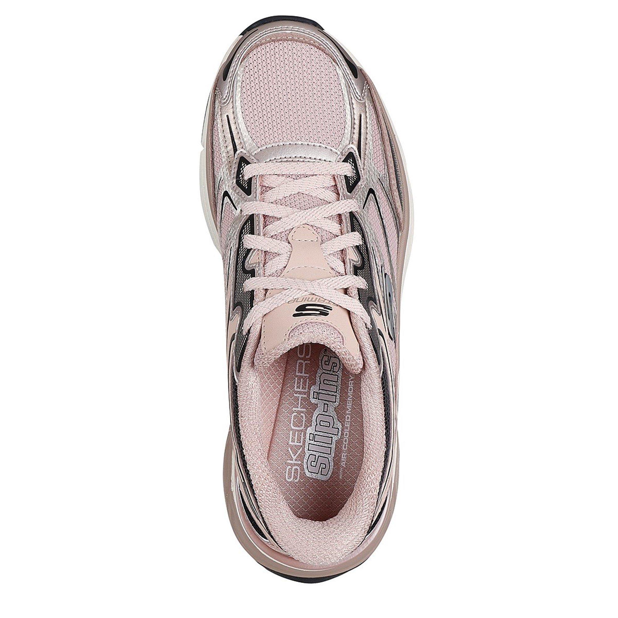 Rose - Skechers - Metallic Overlay Mesh Slip On Trainers - 5