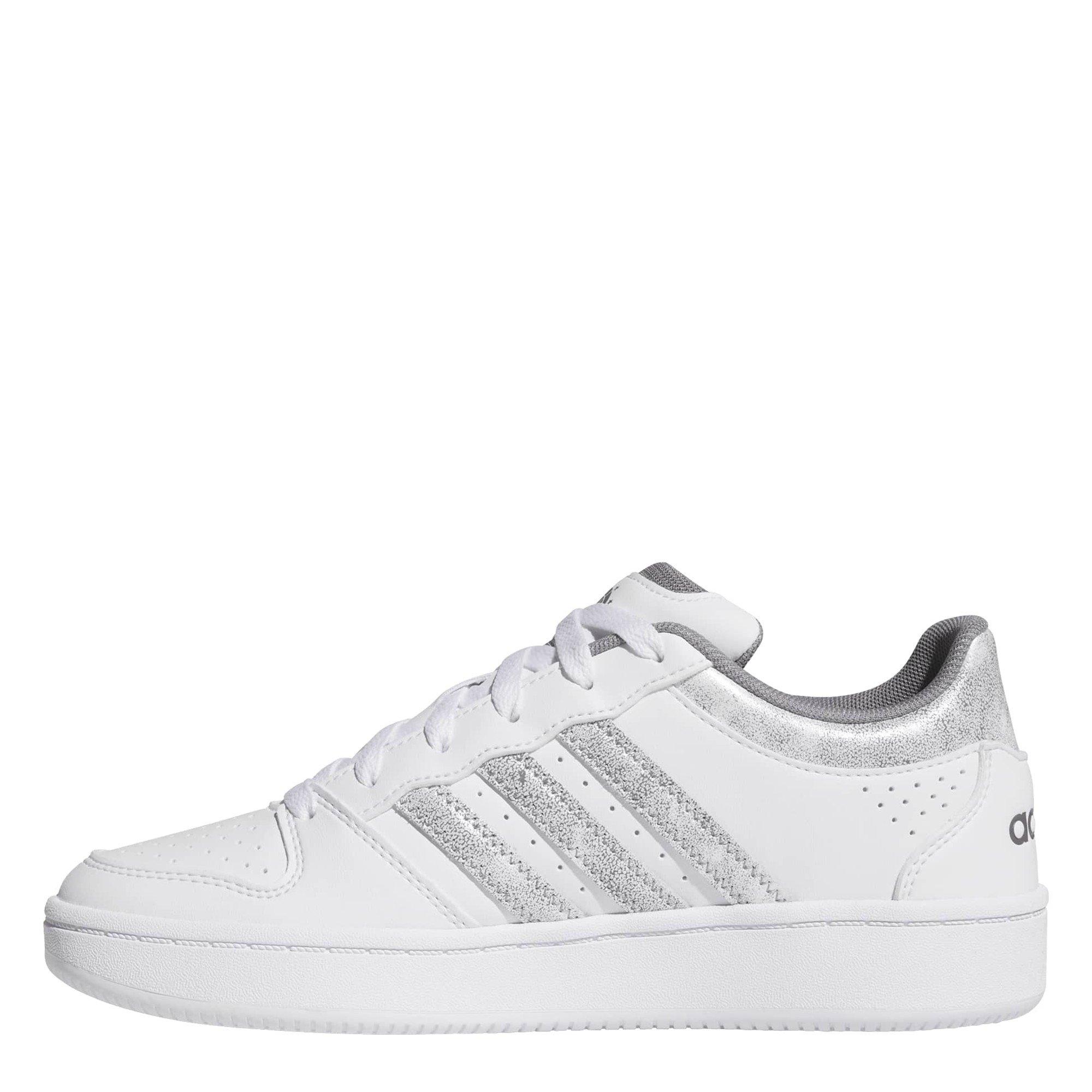 Ftwr White/Grey - adidas - Women's Hoops Classic Court Trainers - 2