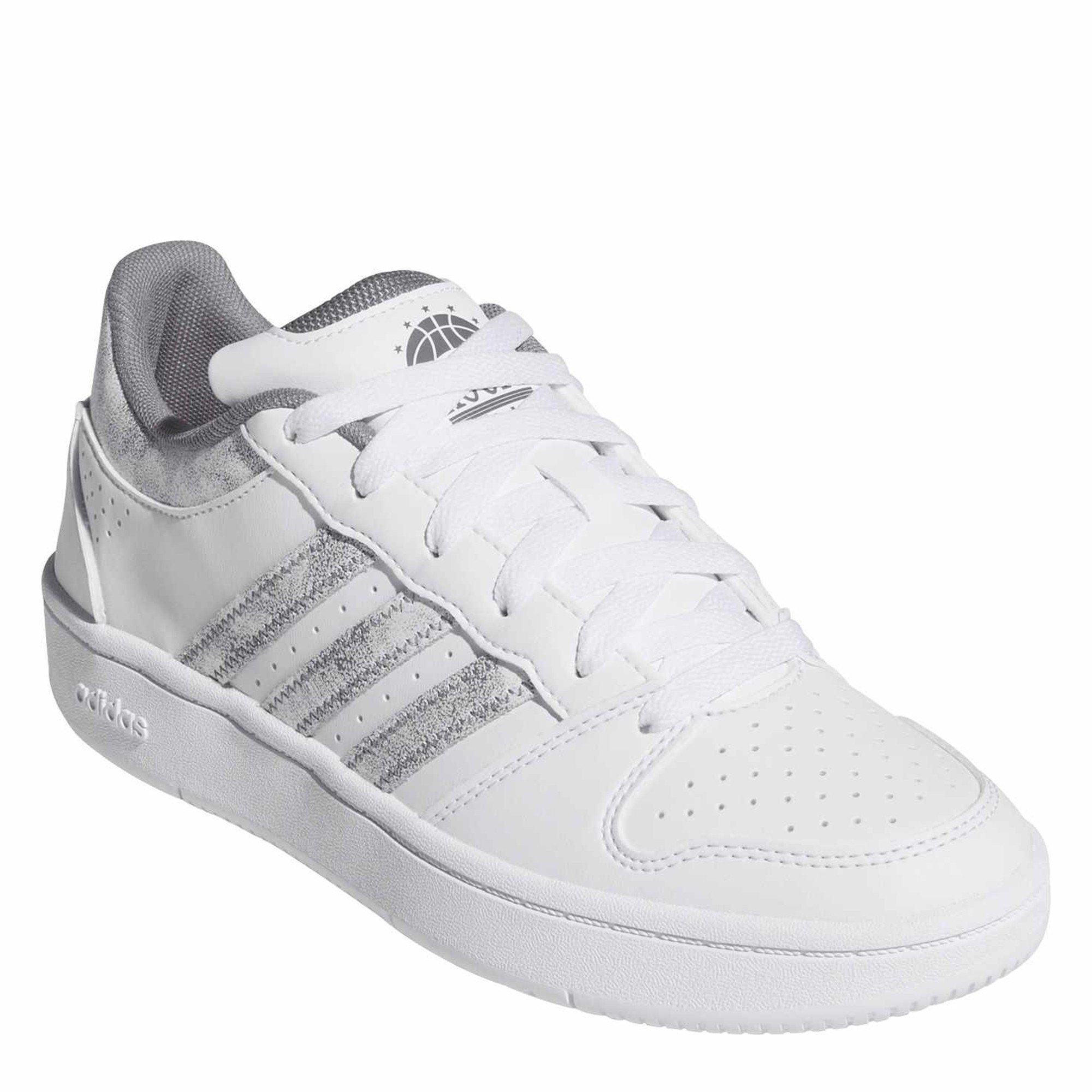 Ftwr White/Grey - adidas - Women's Hoops Classic Court Trainers - 3