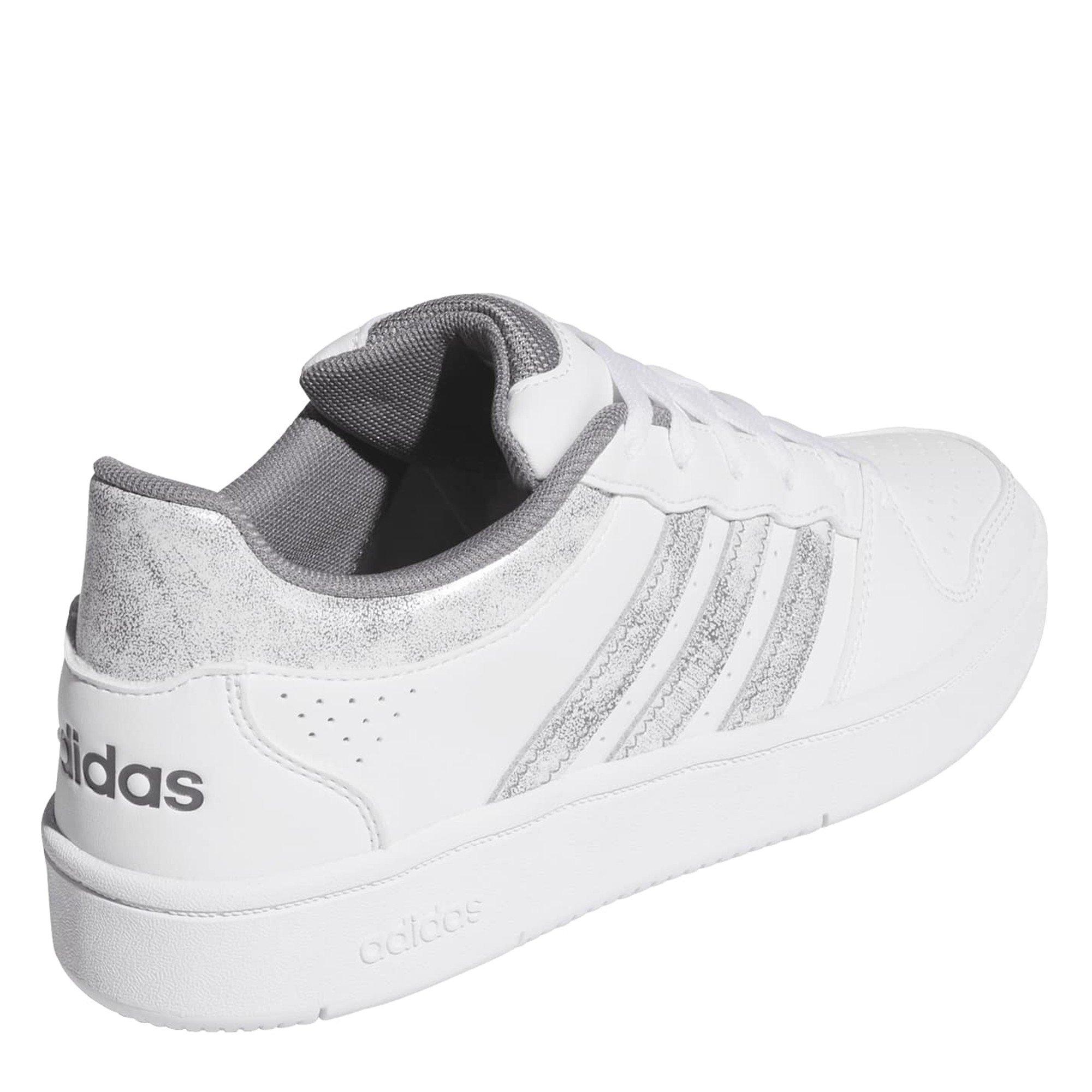 Ftwr White/Grey - adidas - Women's Hoops Classic Court Trainers - 4