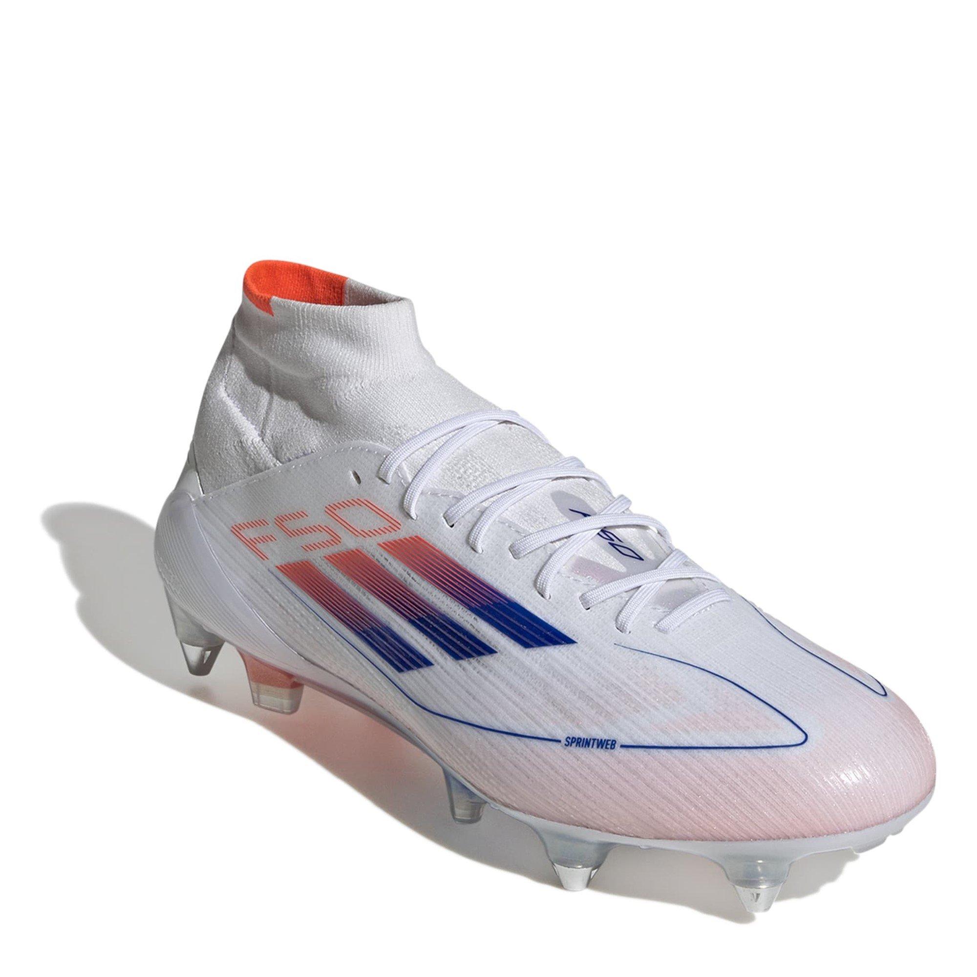 Hvid/Blå/Rød - adidas - F50 Elite Mid Womens Soft Ground Football Boots - 3