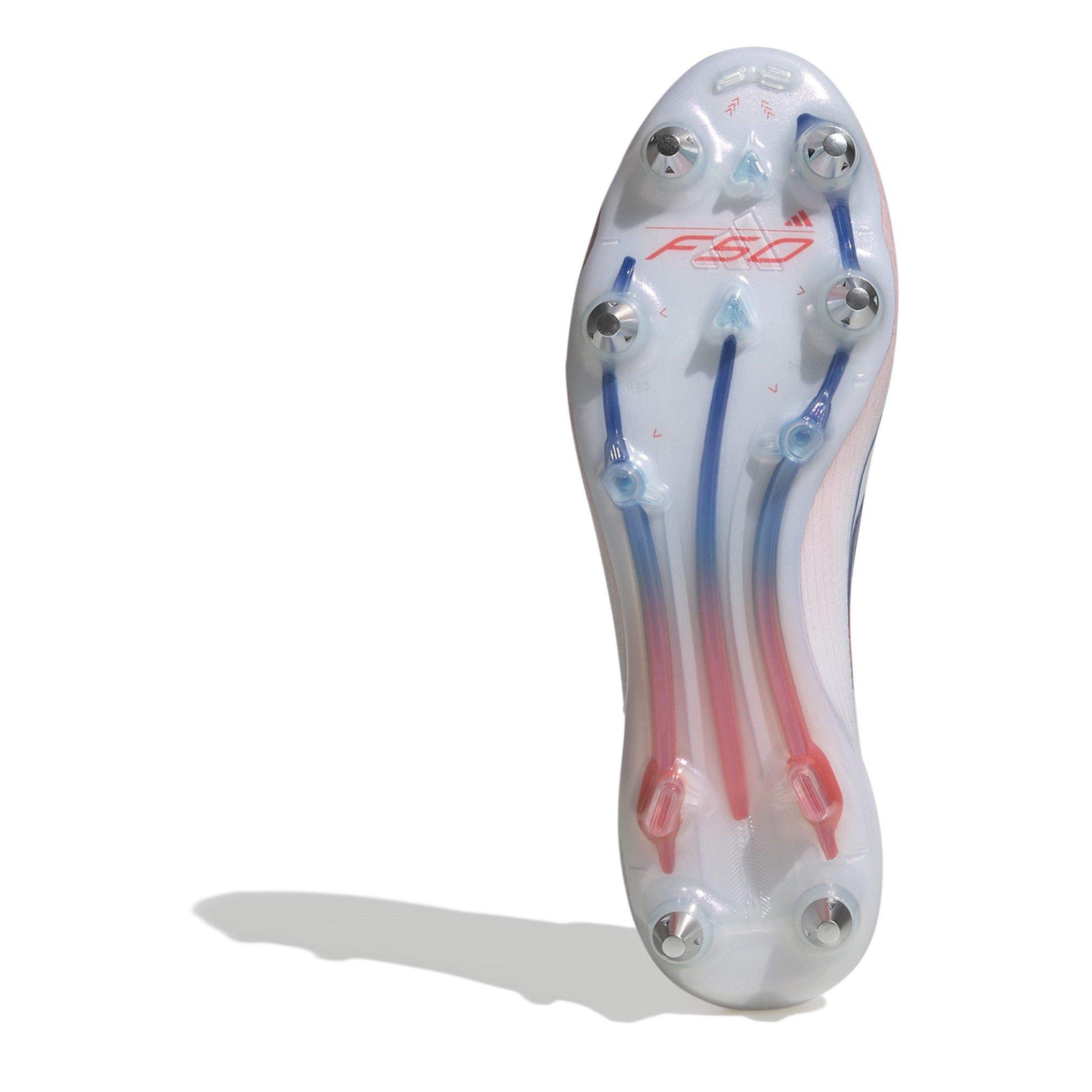 Hvid/Blå/Rød - adidas - F50 Elite Mid Womens Soft Ground Football Boots - 6