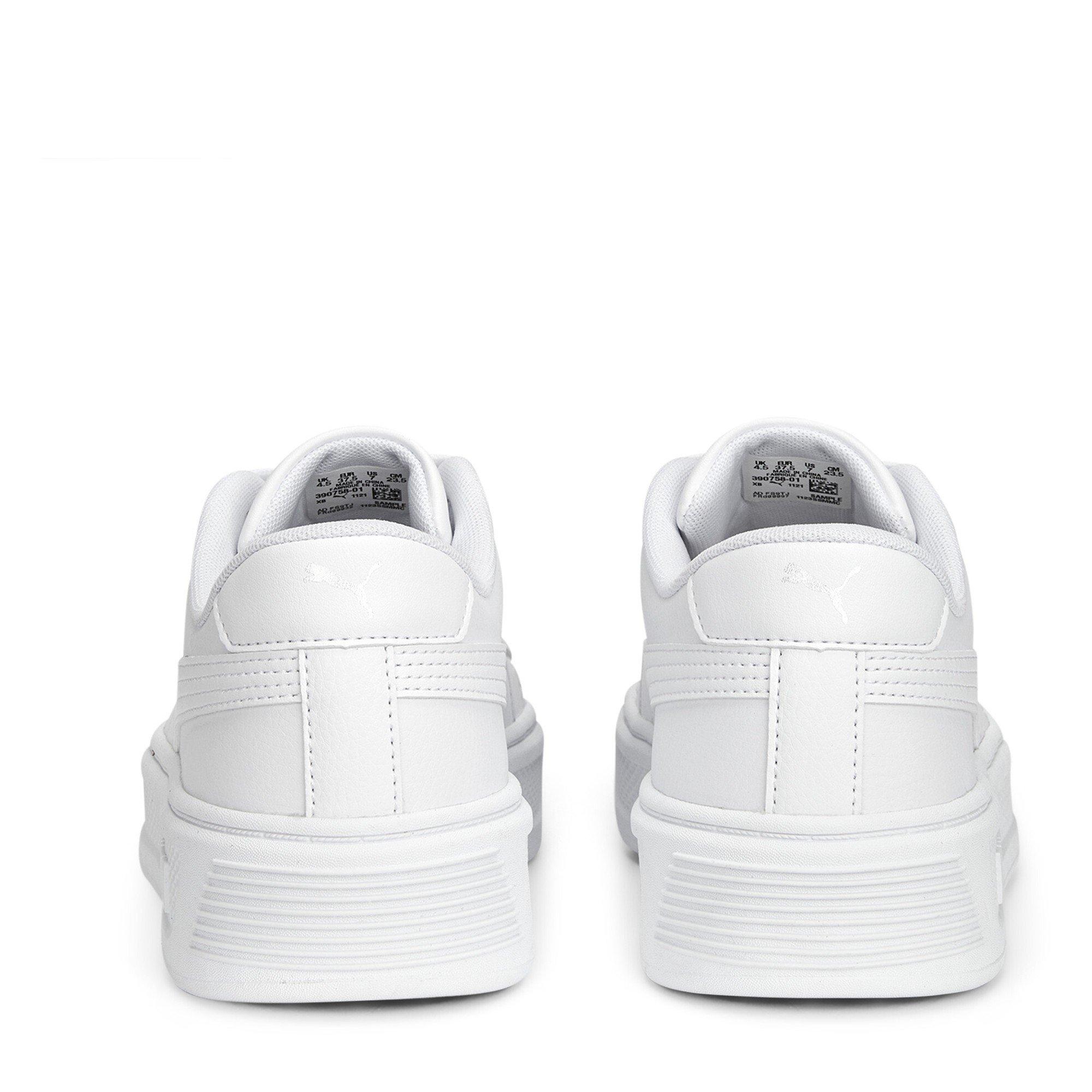 White/Silver - Puma - Smash Platform V3 Low-Top Trainers Womens - 5
