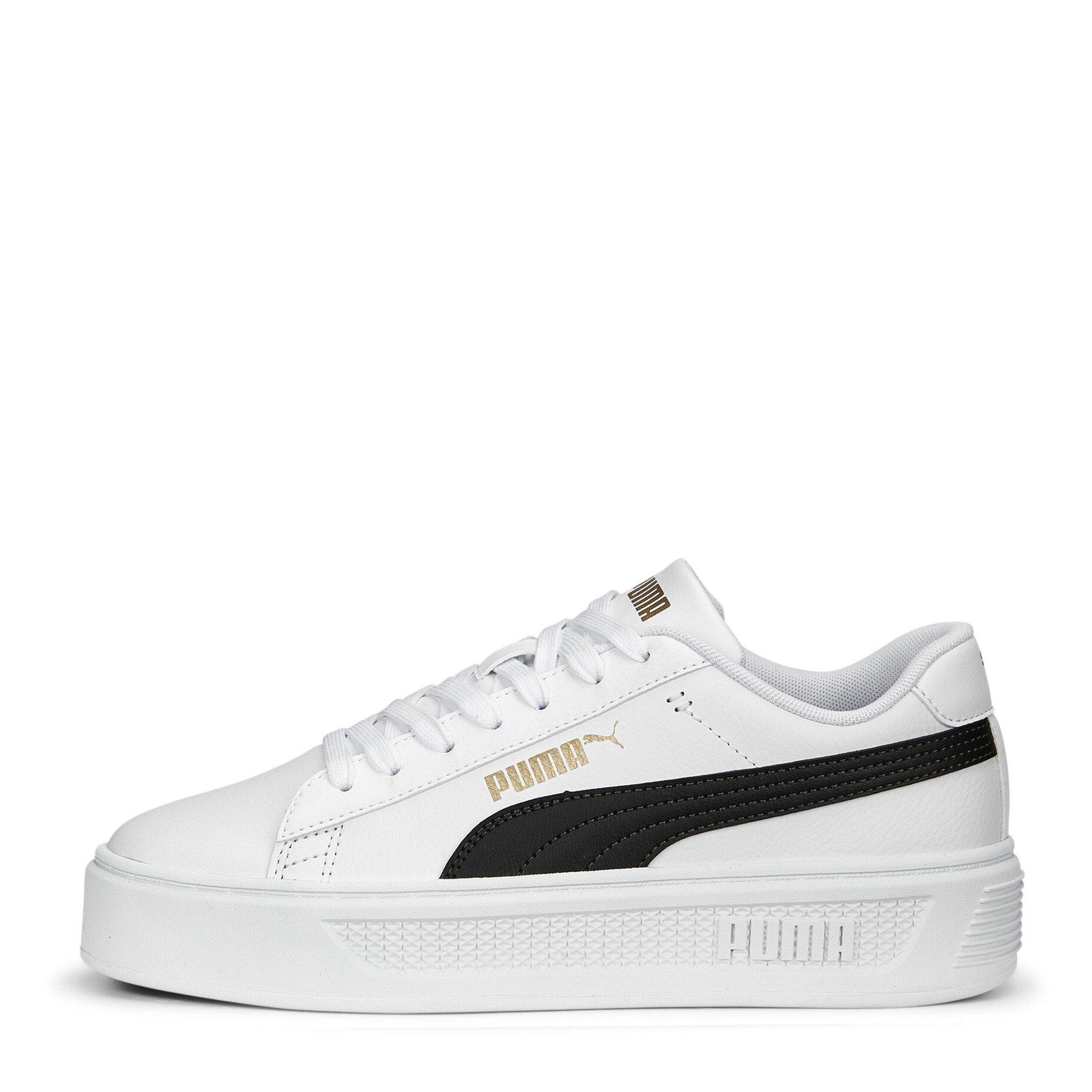 Blanc/Noir/Or - Puma - Women's Smash Platform Low-Top Trainers - 2