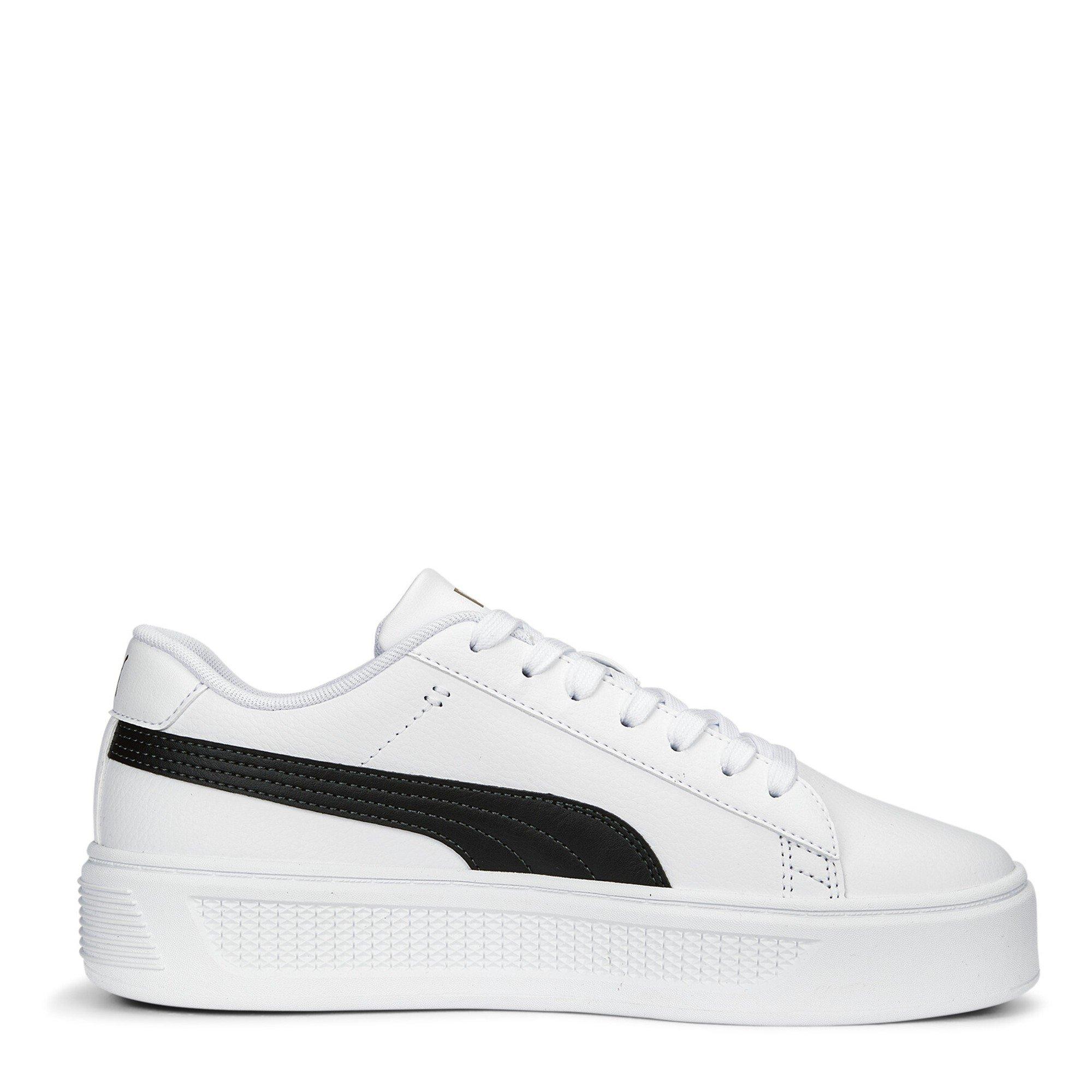 Blanc/Noir/Or - Puma - Women's Smash Platform Low-Top Trainers - 4