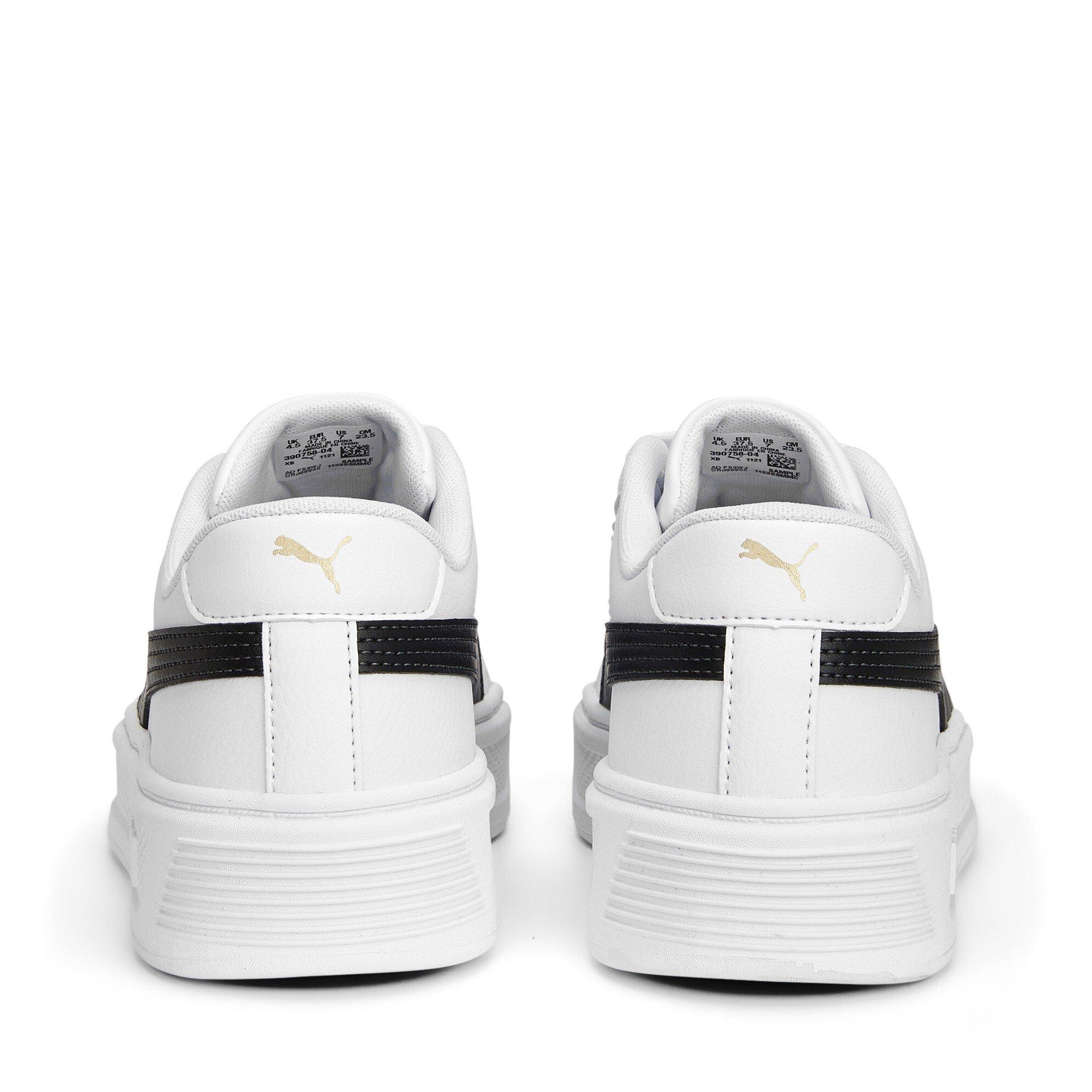 Blanc/Noir/Or - Puma - Women's Smash Platform Low-Top Trainers - 5