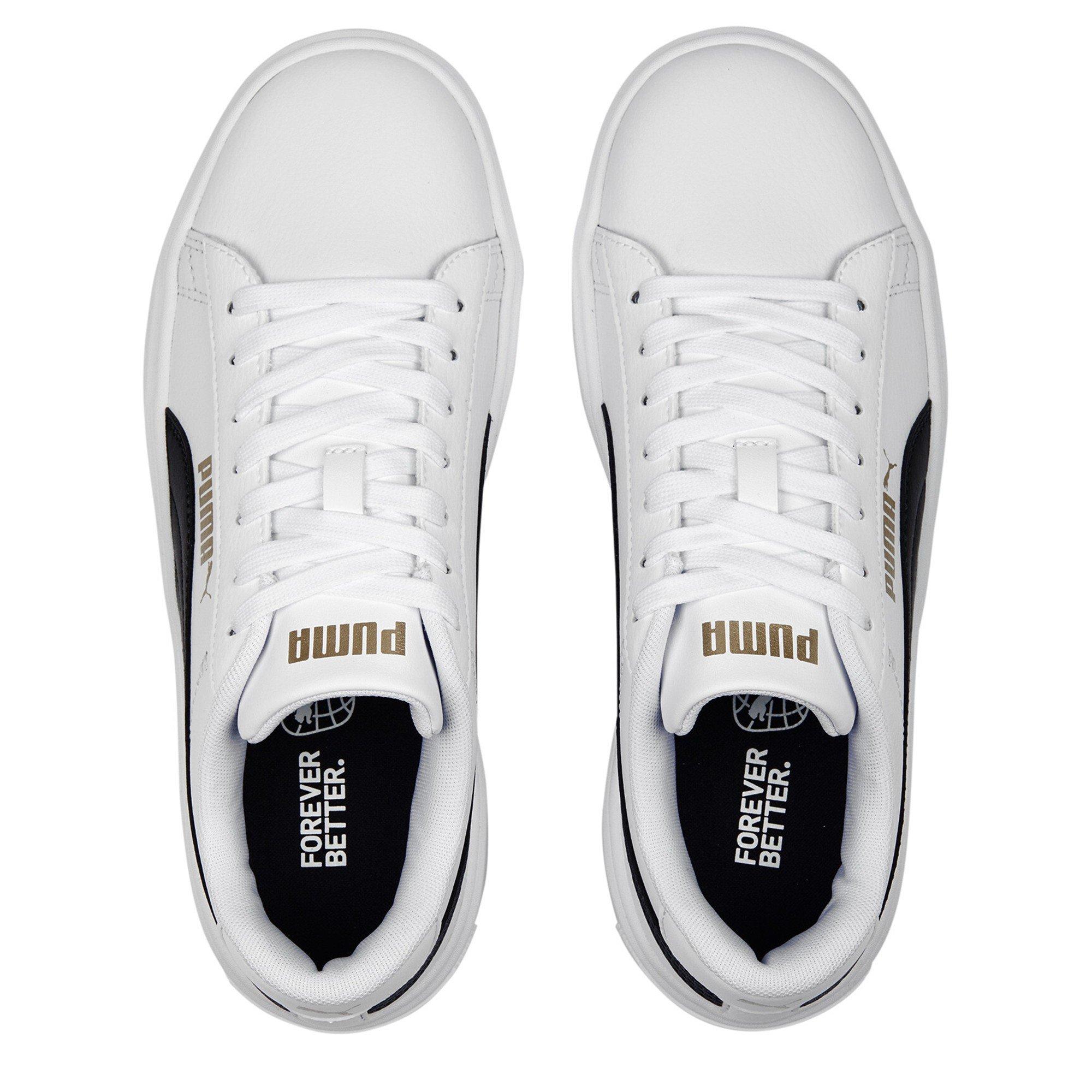 Blanc/Noir/Or - Puma - Women's Smash Platform Low-Top Trainers - 6