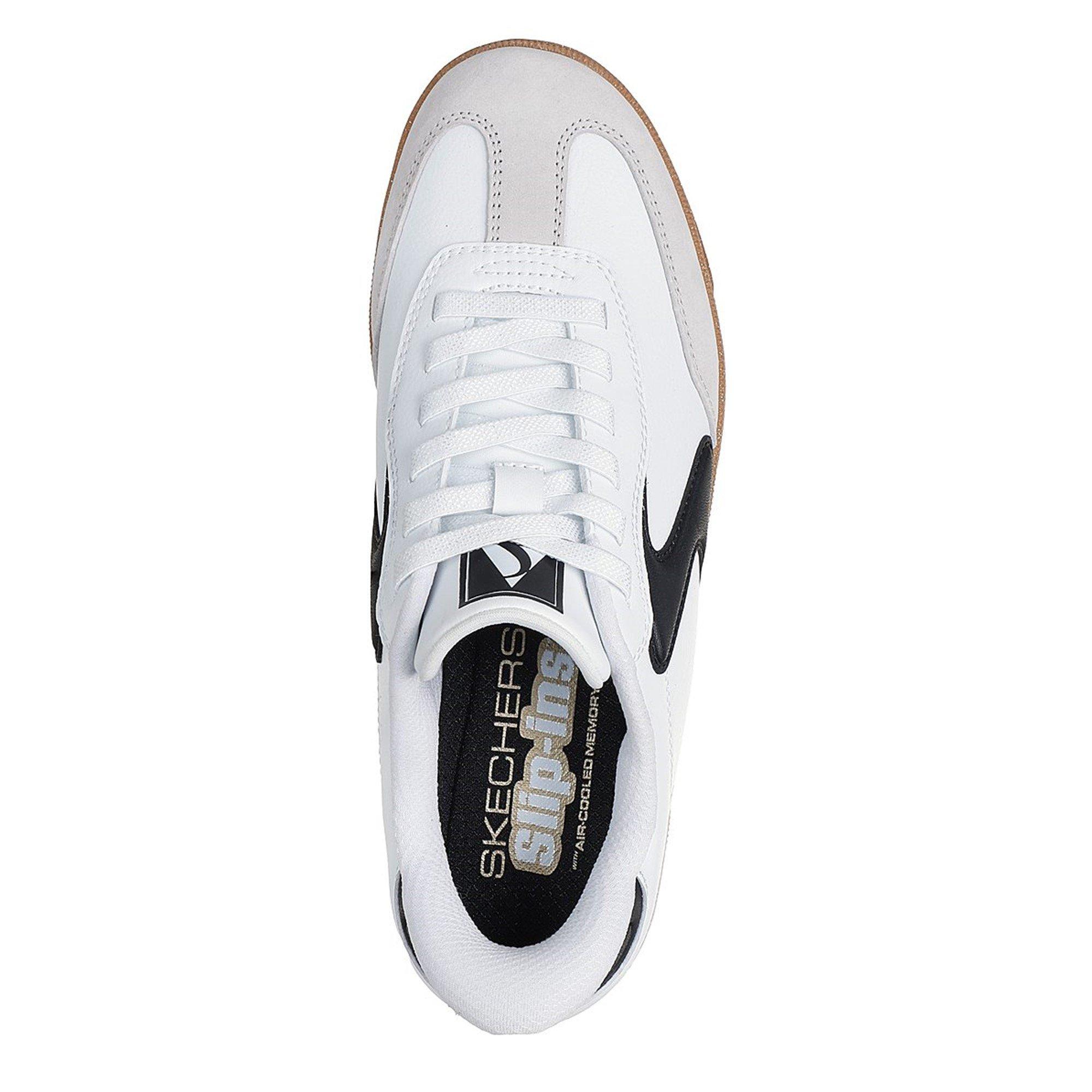 Bijelo/Crno - Skechers - Duraleather and Suede Overlay Bungee Low-Top Trainers - 5