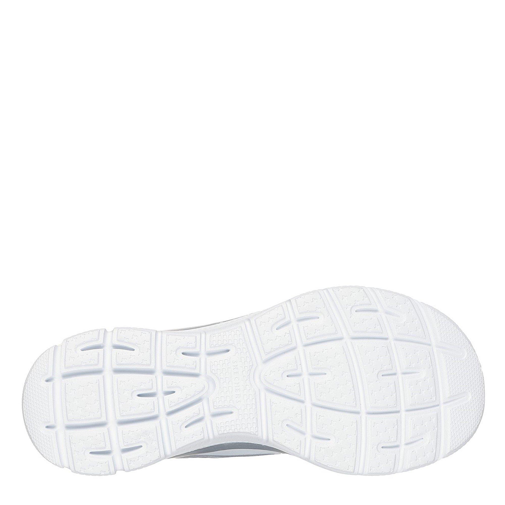 White/Silver - Skechers - Mesh Bungee Glitter Print Slip On Trainers - 4